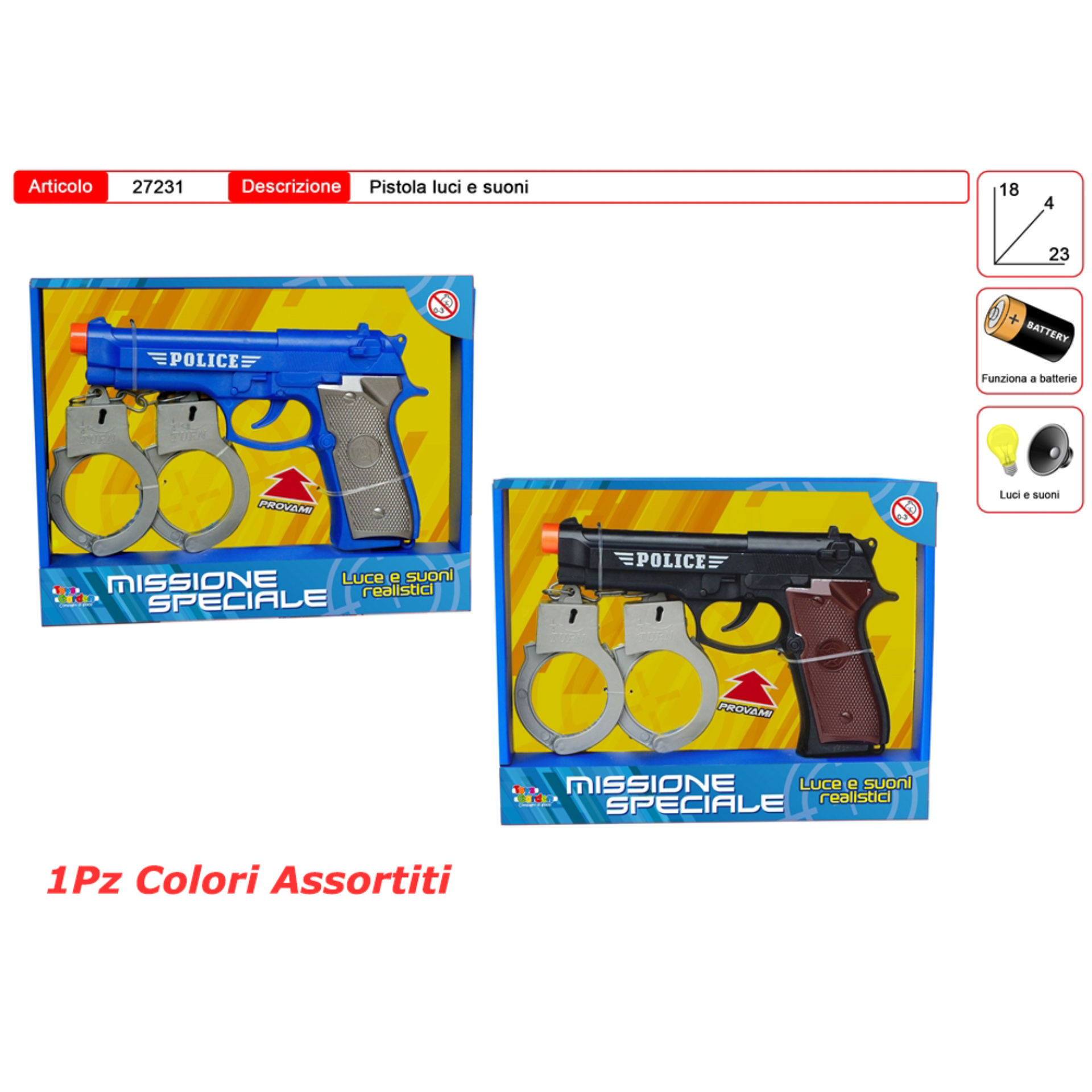 PISTOLA CON LUCI E SUONI