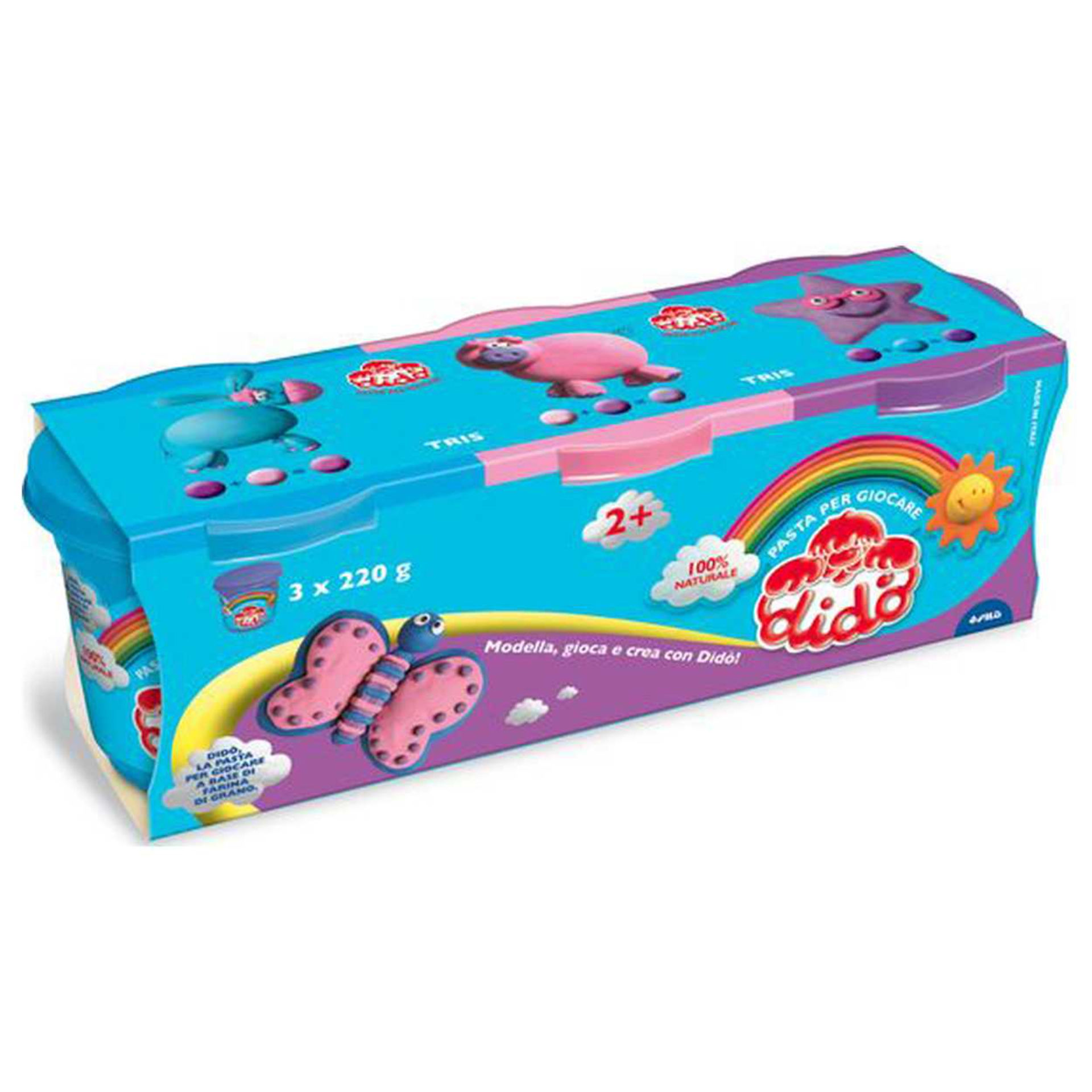 DIDO' TRIS BARATTOLI 220 GR. AZZURRO+VIOLA+ROSADidò