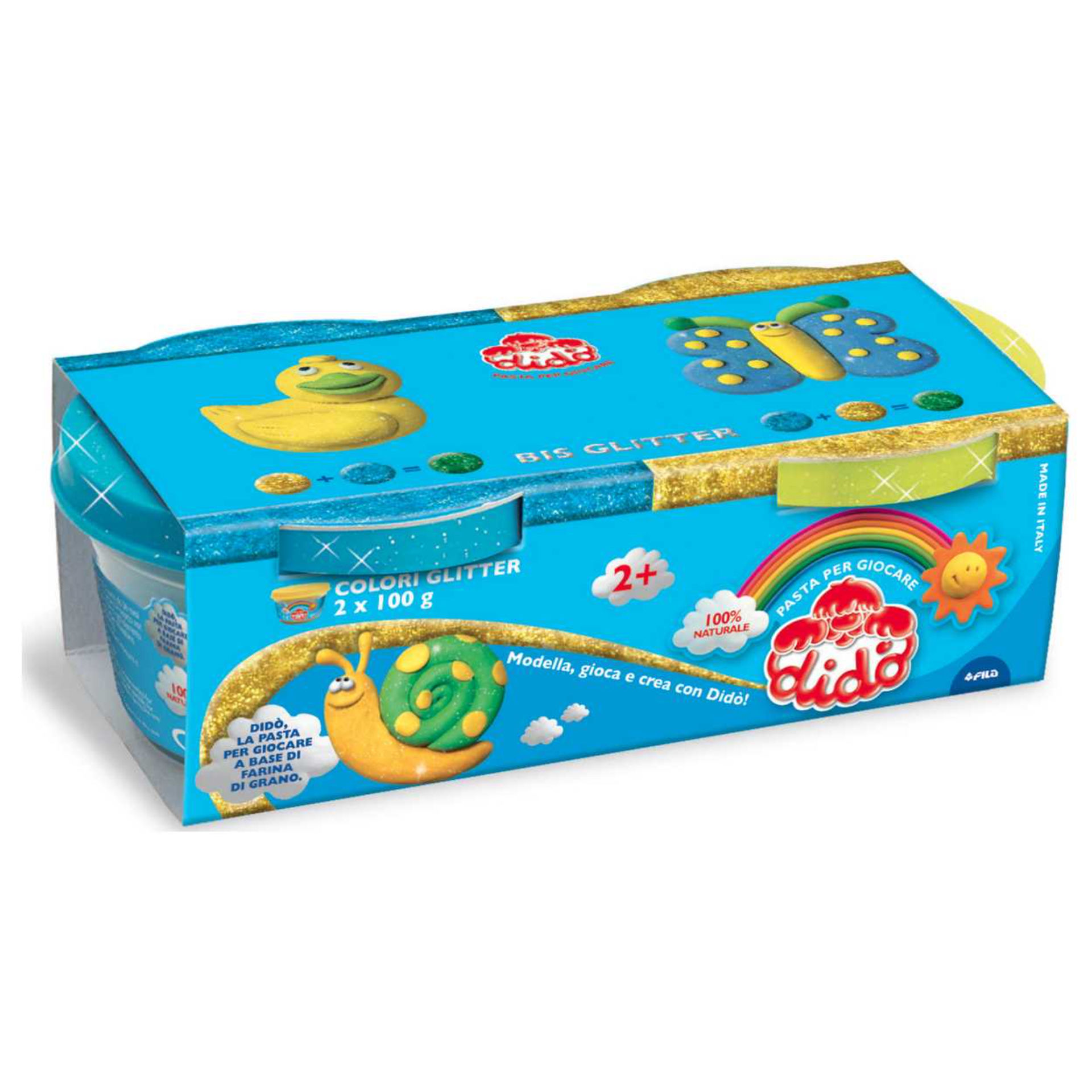 DIDO' BIS GLITTER 2X100 GR. AZZURRO+GIALLODidò
