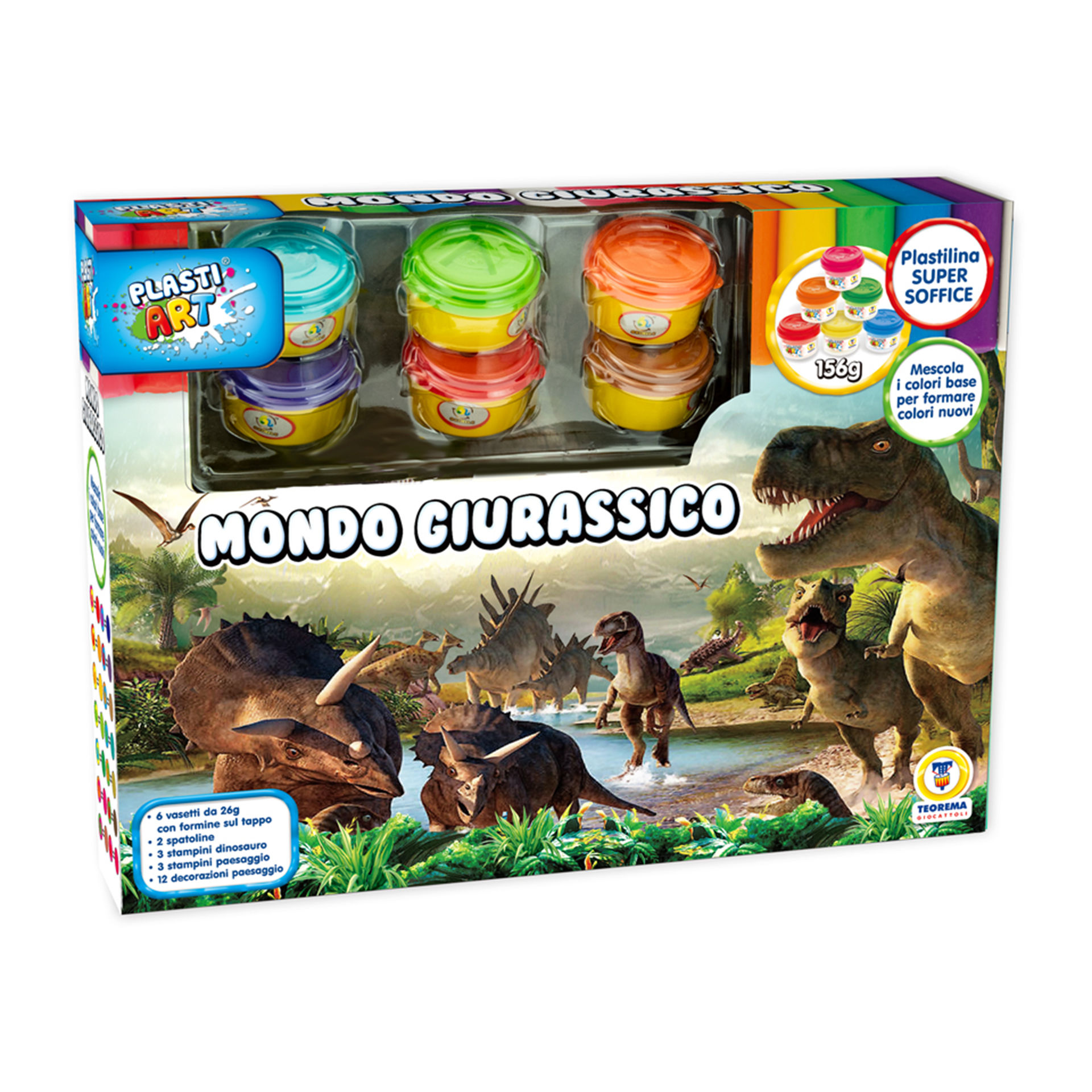 PLASTIART - SET GIURASSICO 6 VASETTI 26 GR 2 ASSTeorema