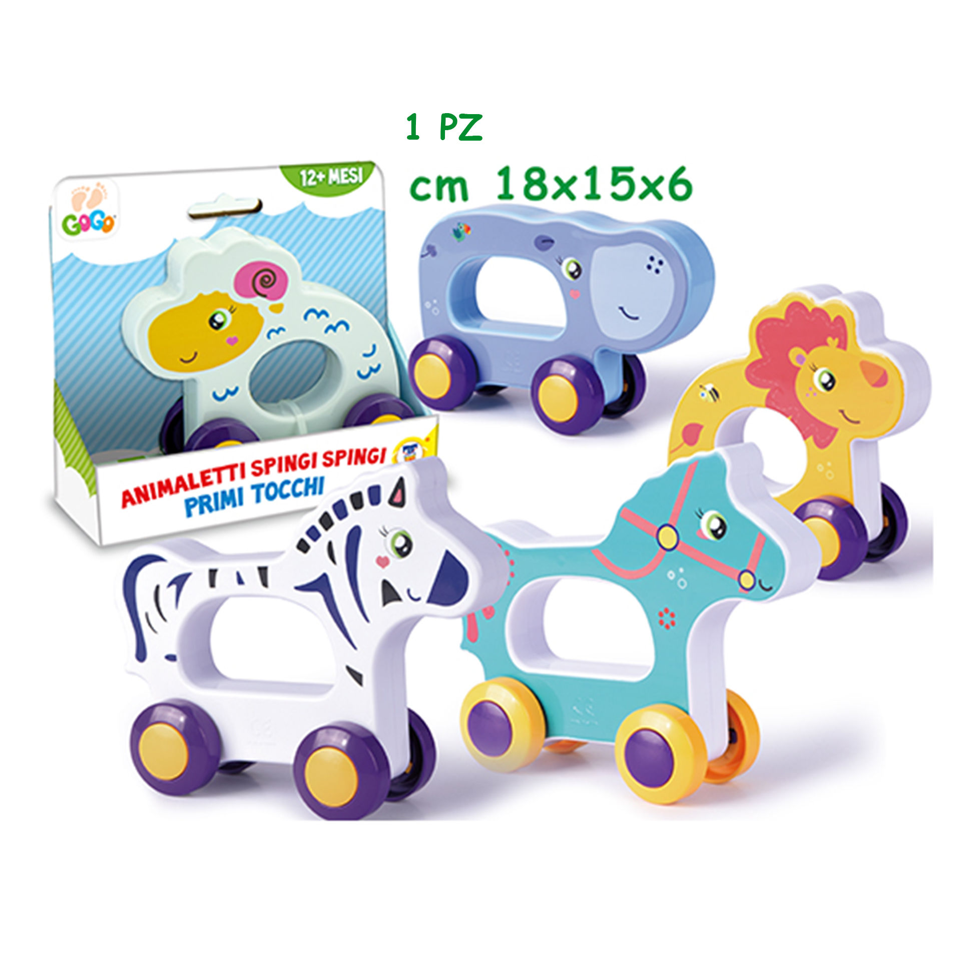 GOGO - FUNNY ANIMALETTI CON RUOTE 6 MDL ASSTeorema