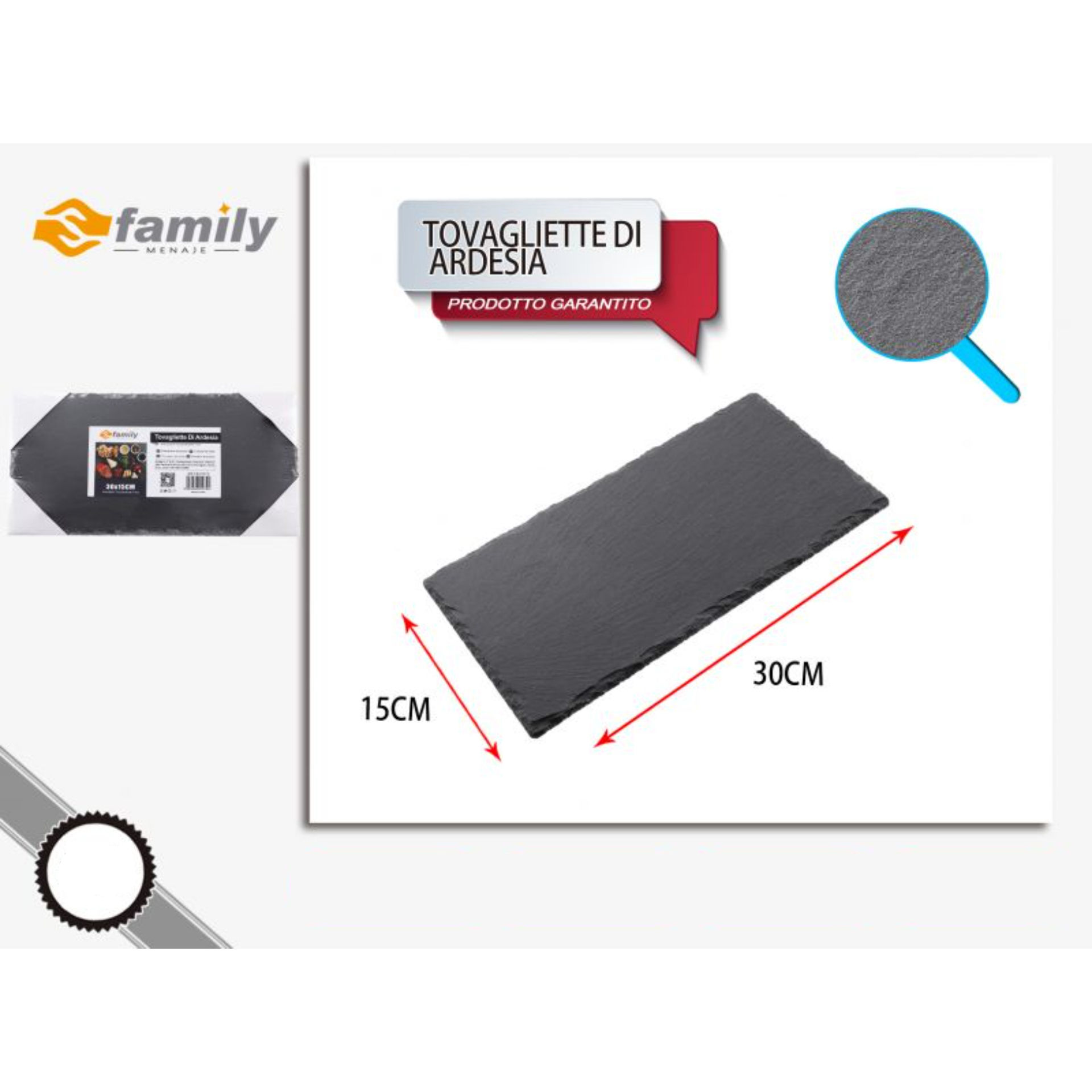 TOVAGLIETTE DI ARDESIA 30*15CMFamily