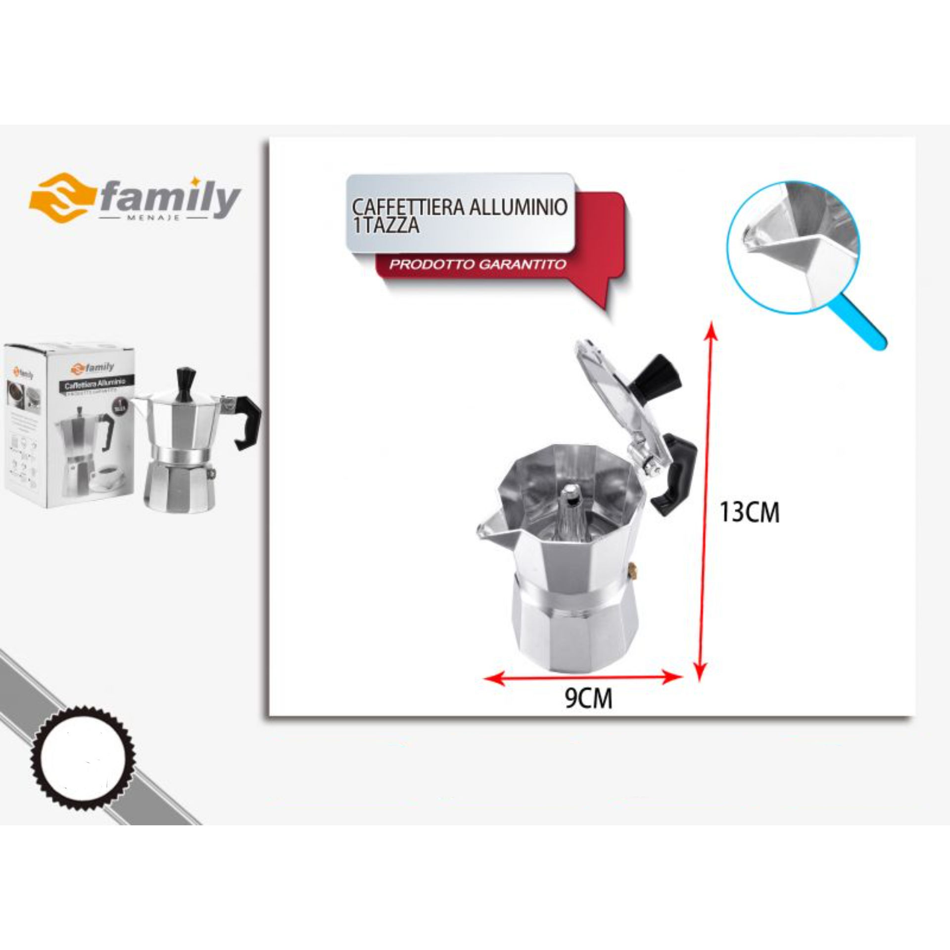 CAFFETTIERA ALLUMINIO 1TAZZAFamily