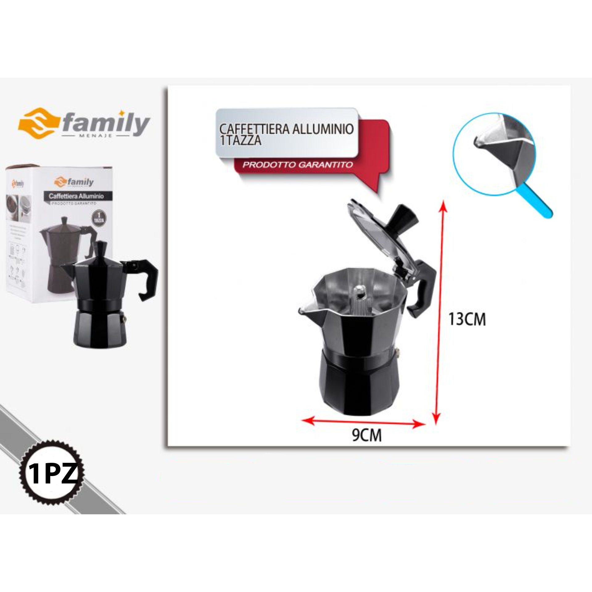 CAFFETTIERA ALLUMINIO 1TAZZAFamily