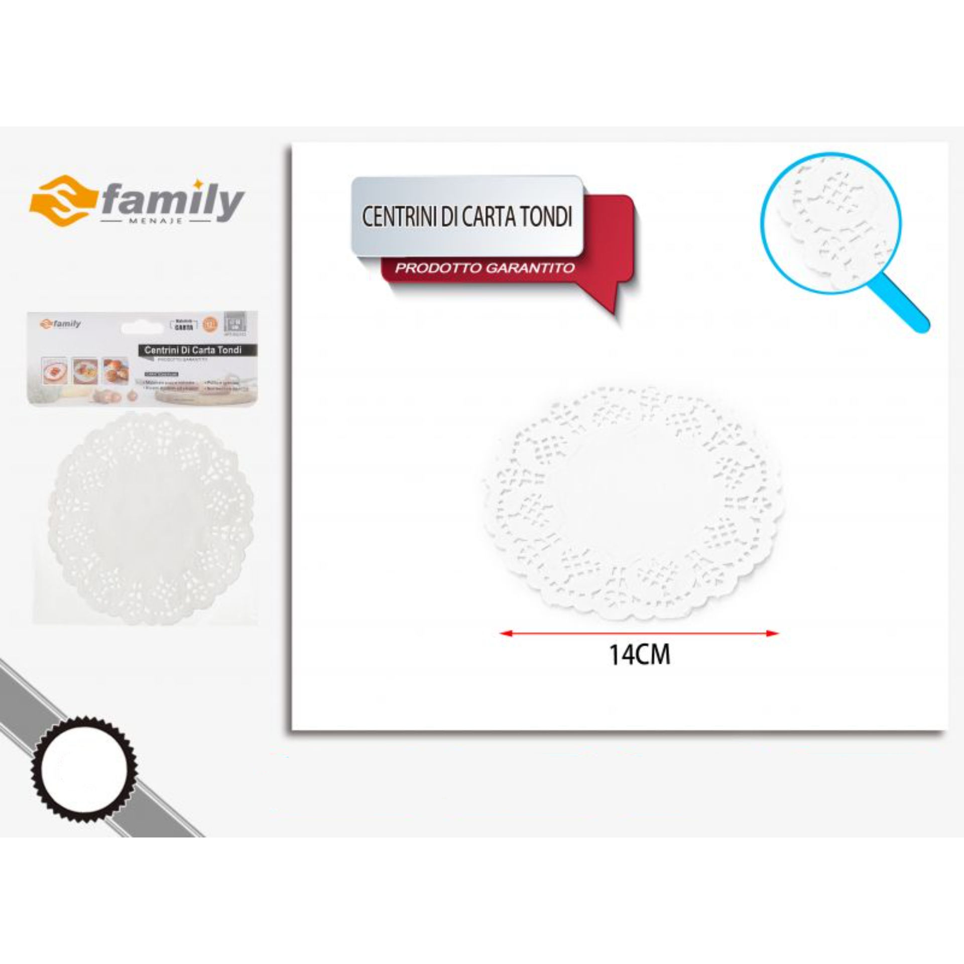 CENTRINI DI CARTA TONDI 14CMFamily