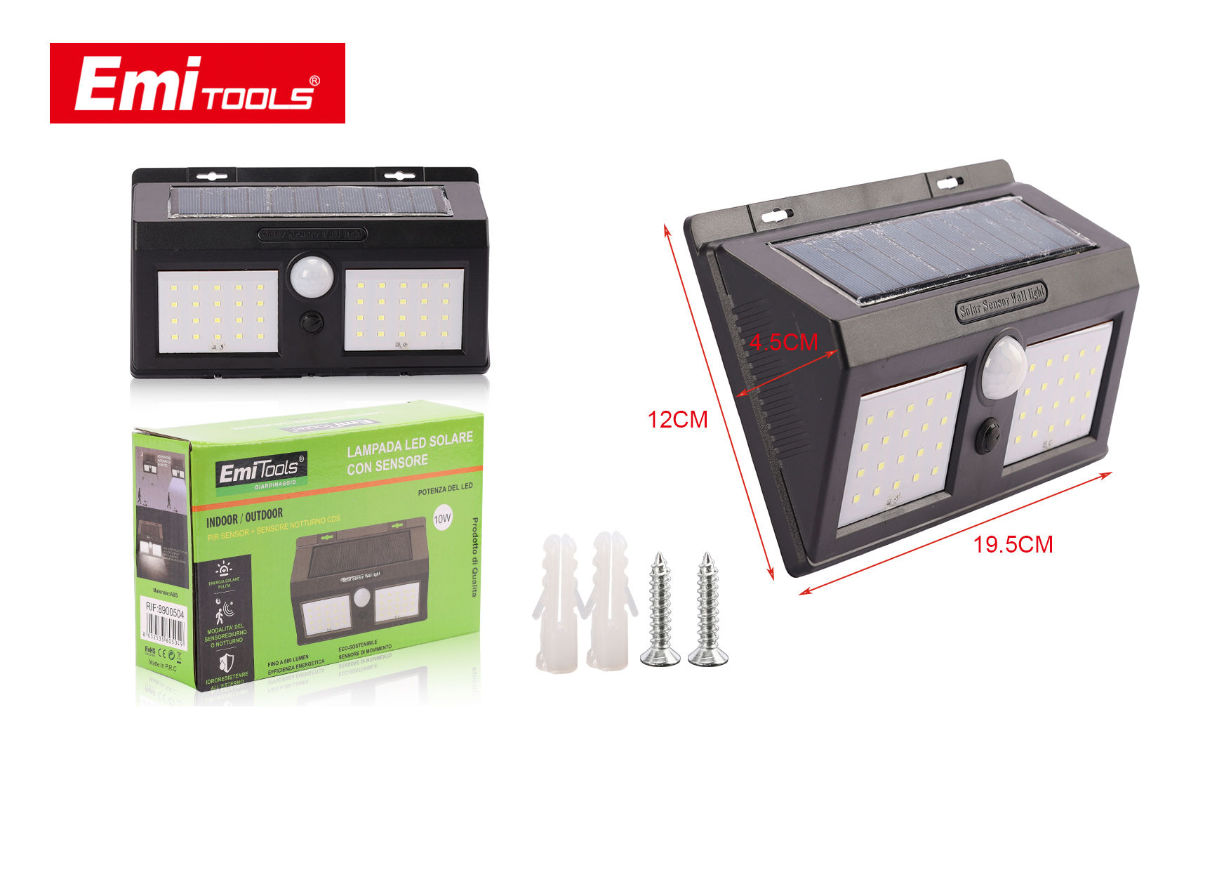 LAMPADA LED SOLARE CON SENSORE