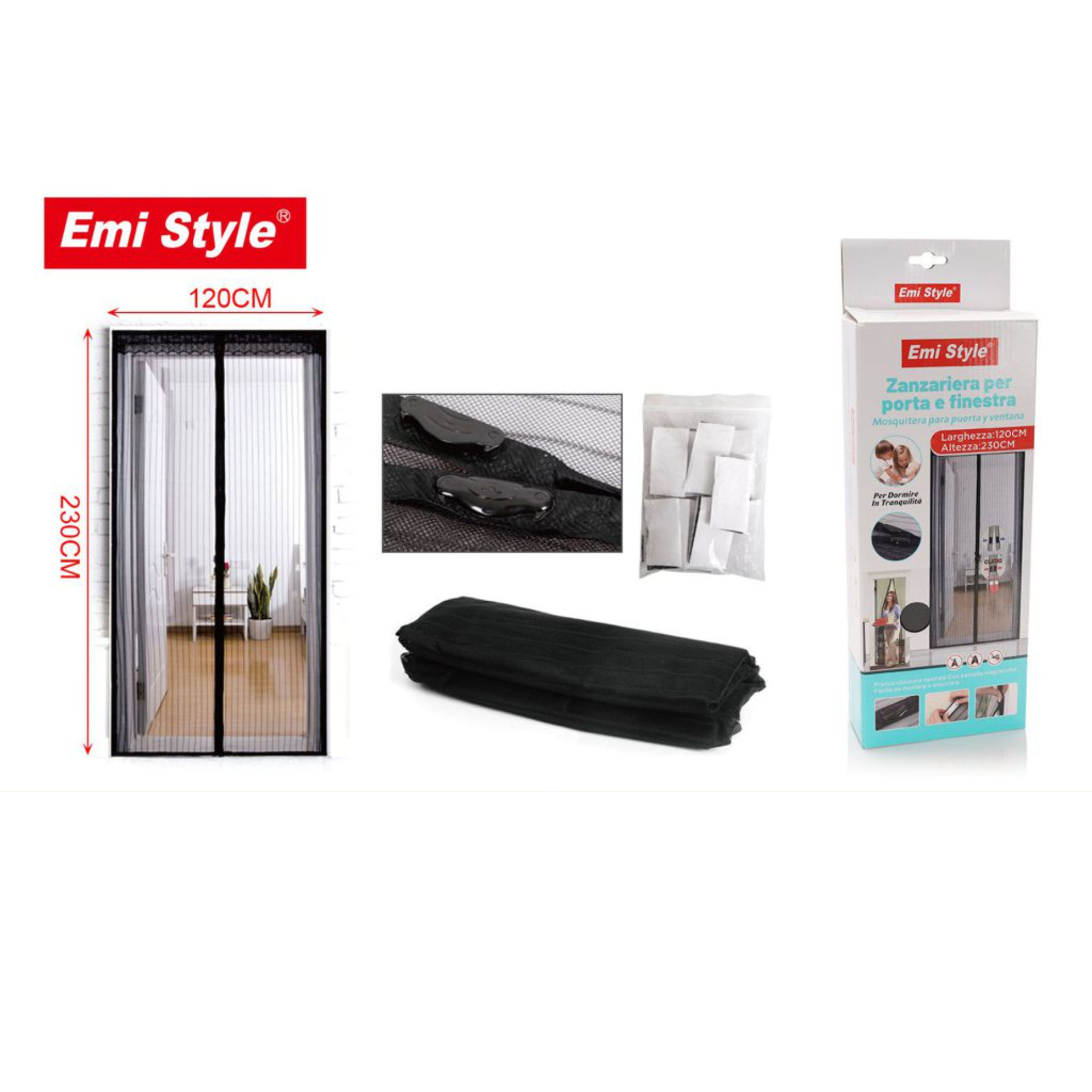 ZANZARIERA PER PORTA E FINESTRA 120*230CM