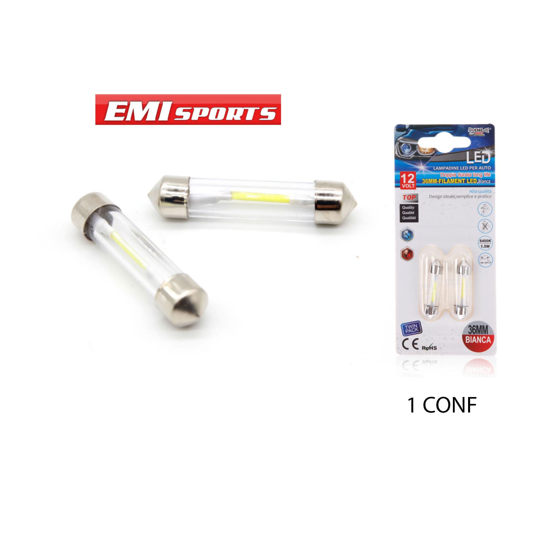 LAMPADINE LED PER AUTO 2PCS 36MMEmi Style