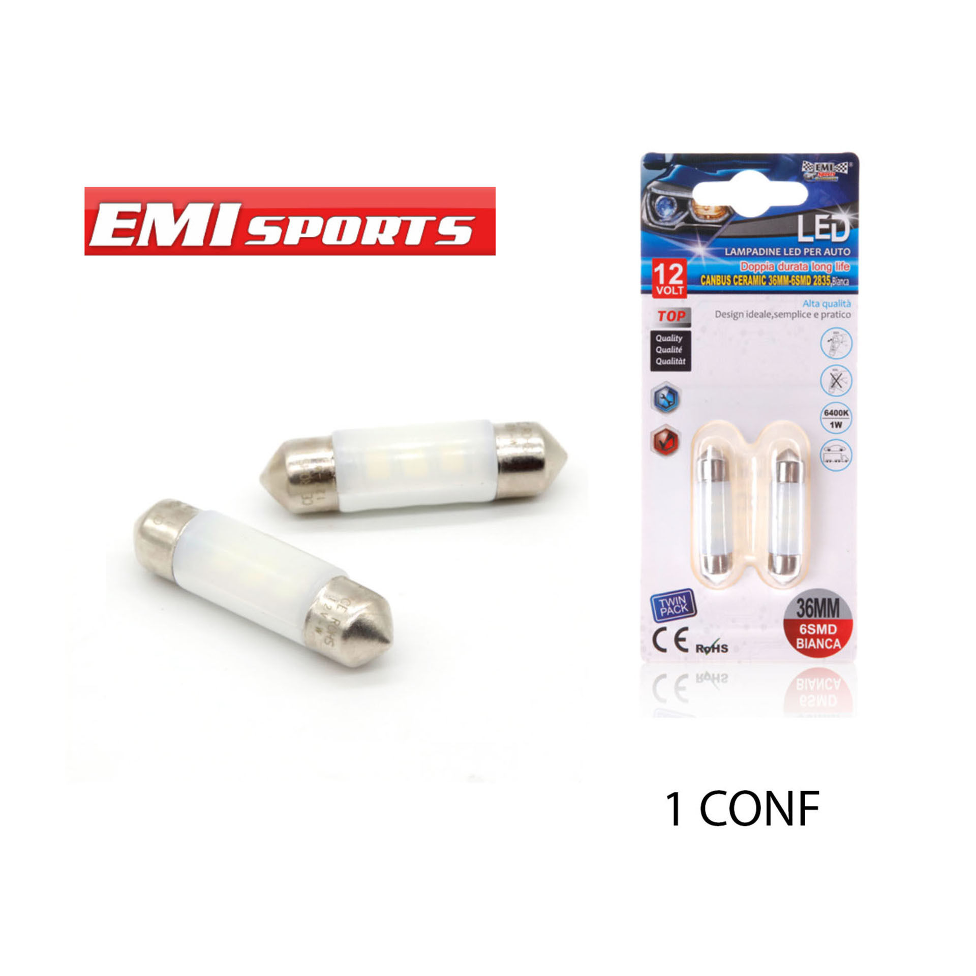 LAMPADINE LED PER AUTO 2PCS 36MMEmi Style