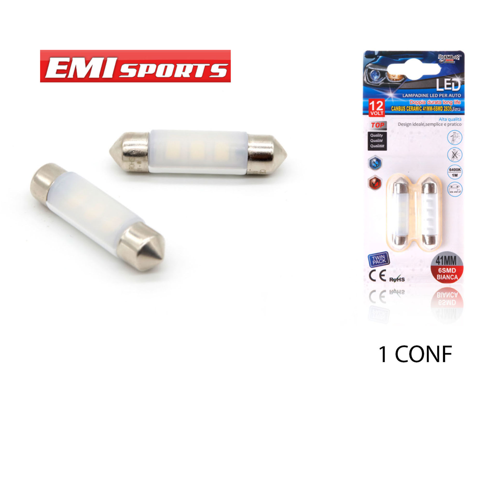 LAMPADINE LED PER AUTO 2PCS 41MMEmi Style