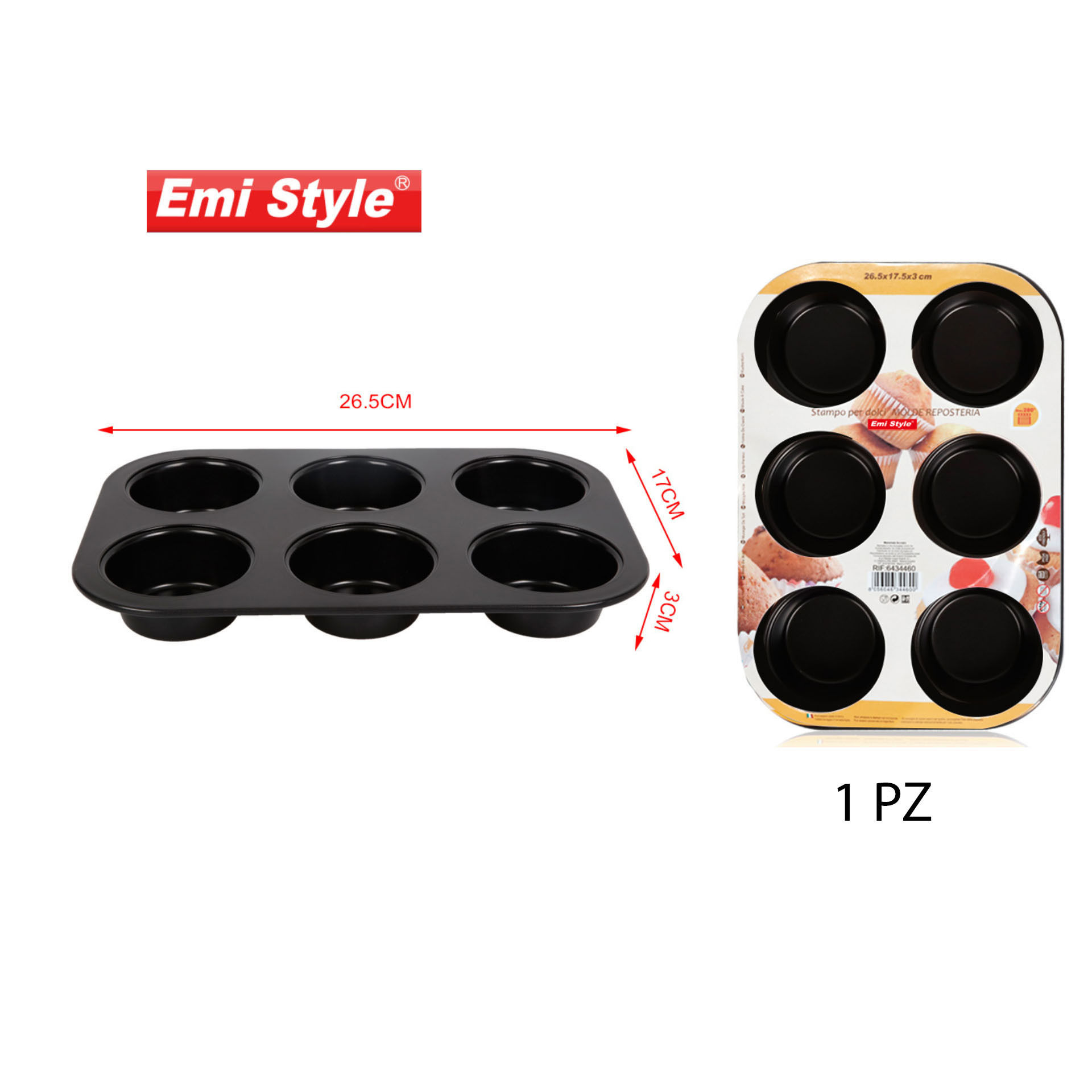 EMY STYLE STAMPO DA FORNO PER 6 MUFFIN 26.5*17*3CMEmi Style