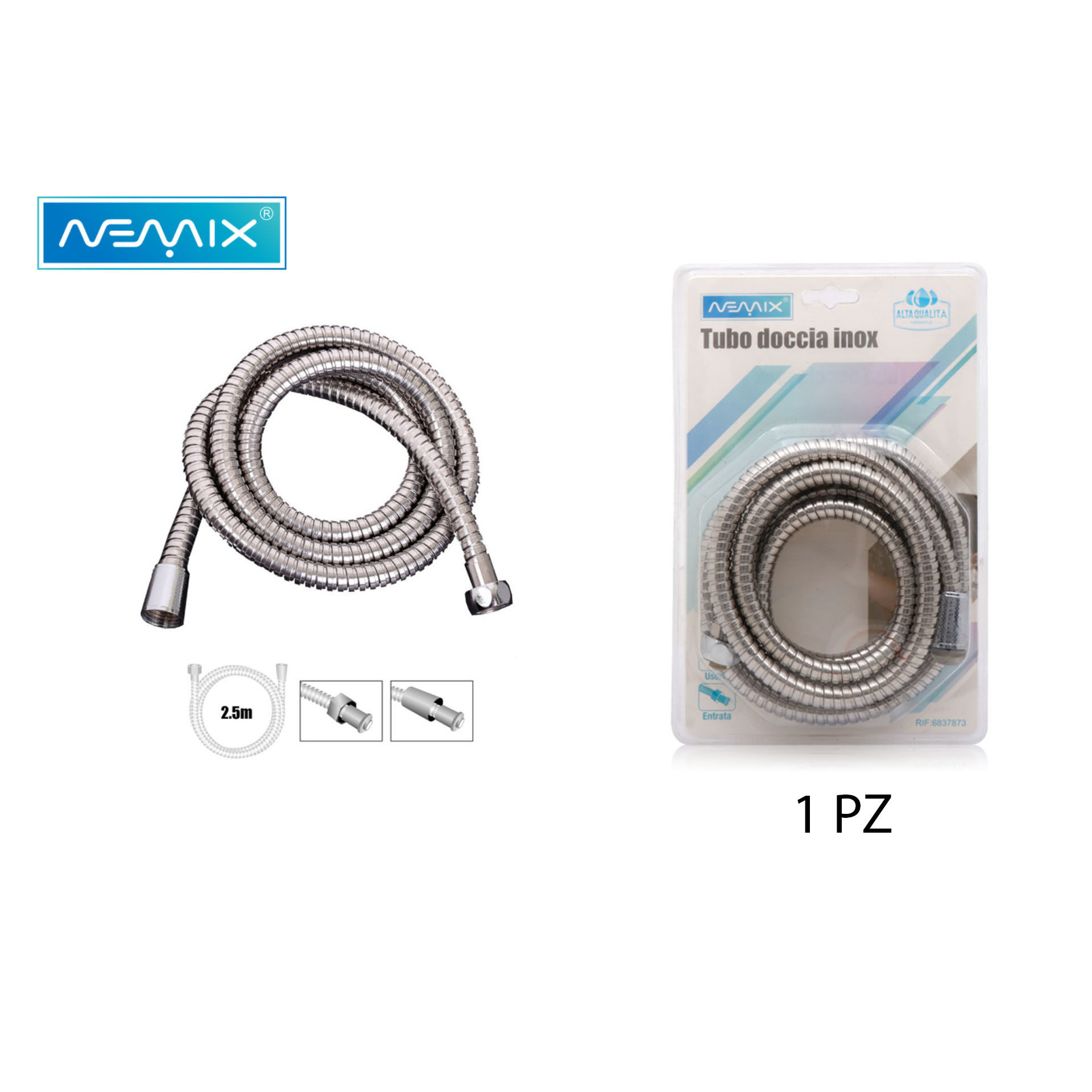 TUBO DOCCIA INOX 2.5MNemix