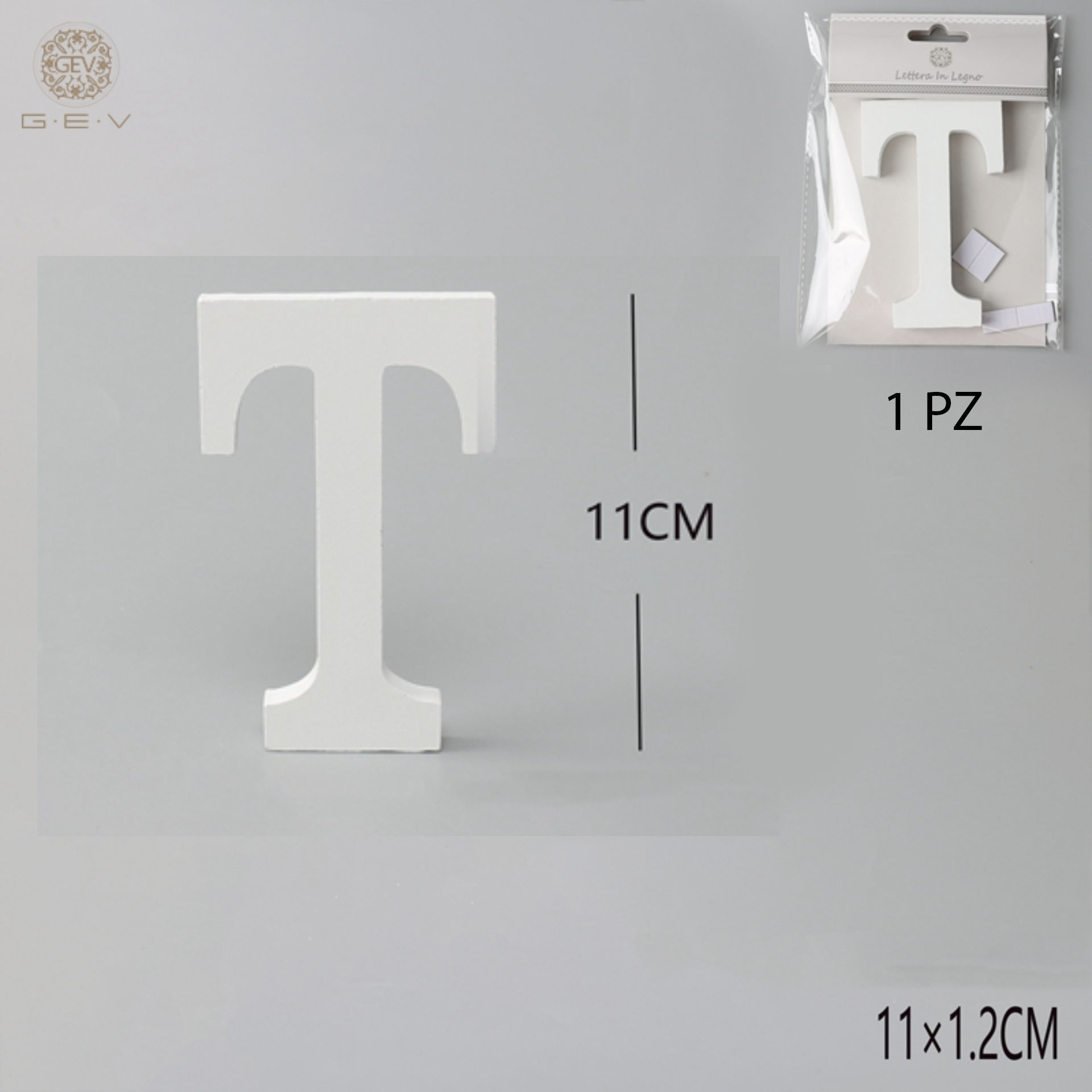 GEV LETTERA T IN LEGNO 11CM*1.2CMGev