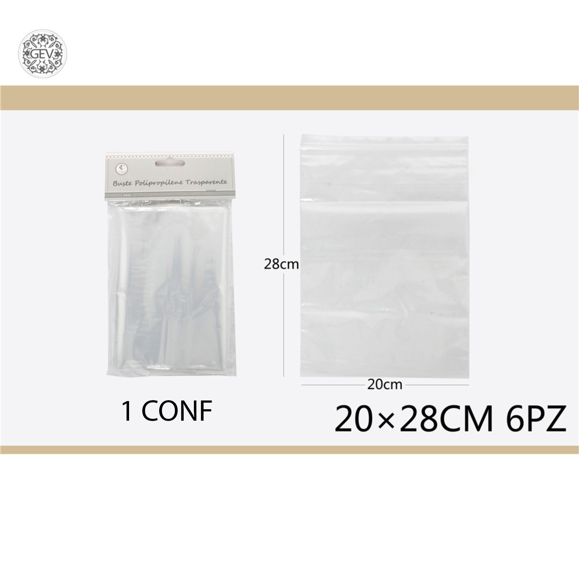 SACCHETTI TRASPARENTI 20*28 6PCSGev