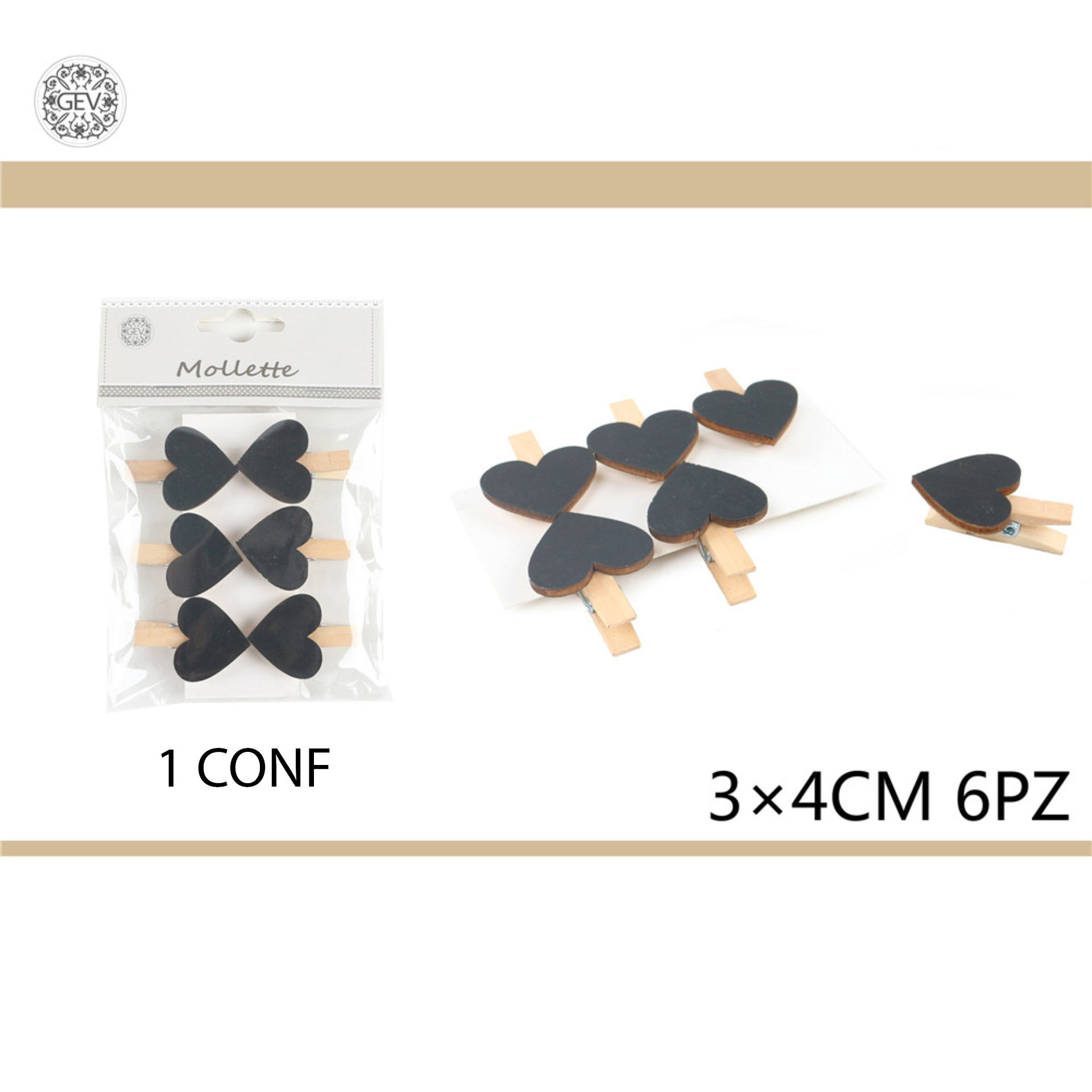 PINZA CON LAVAGNA 3.5CM 6PZGev