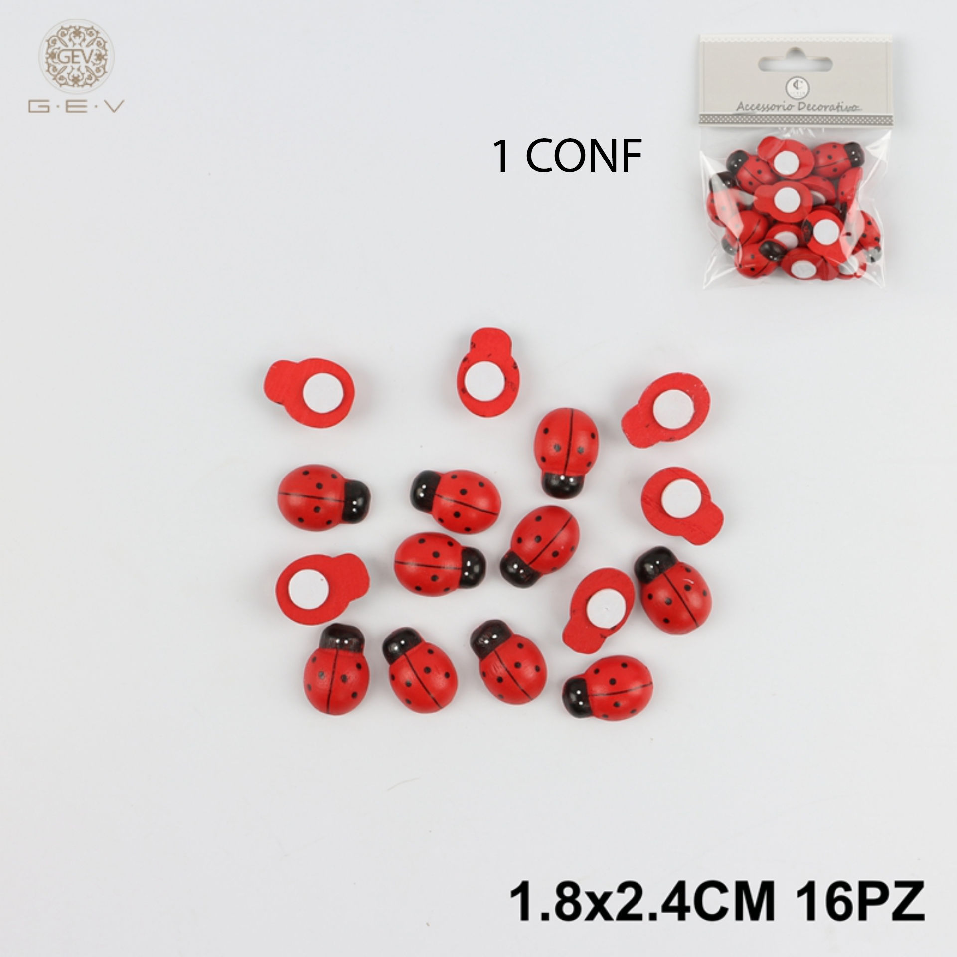 ADESIVO COCCINELLA 18*24MM CF.16PZGev