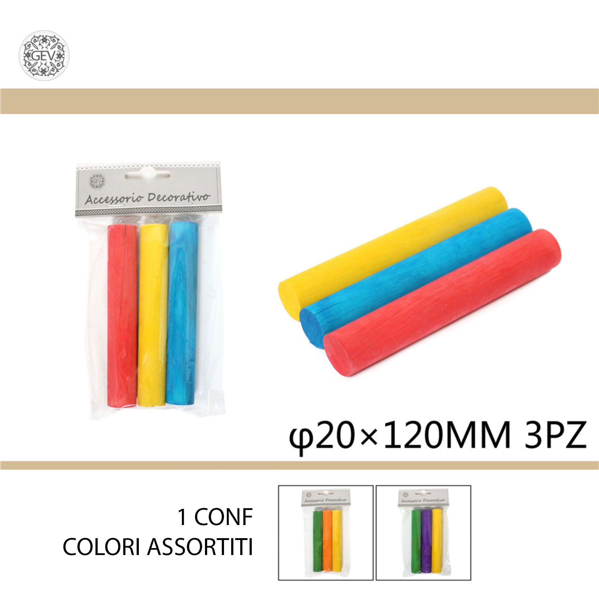 BASTONCINI IN LEGNO 20*120MM 3PCSGev