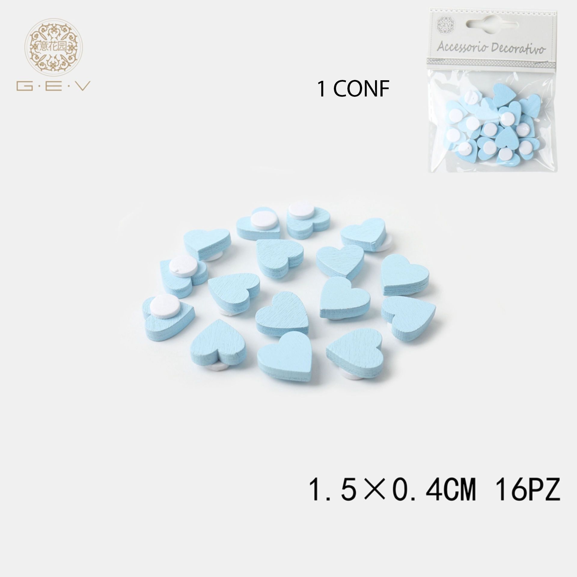 CUORE ADESIVO 1.5CM 16PZGev