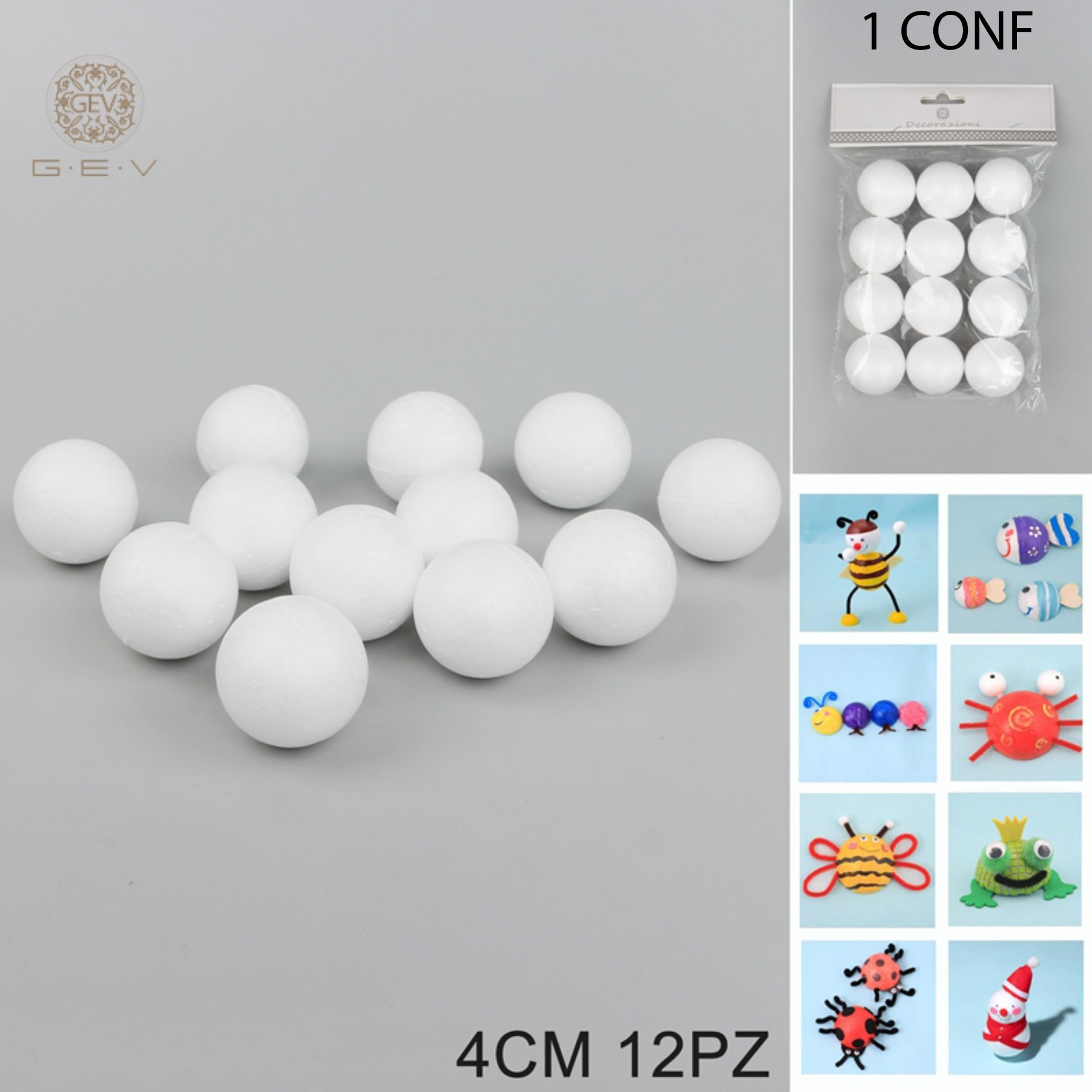 PALLINA POLISTIROLO 4CM 12PZGev