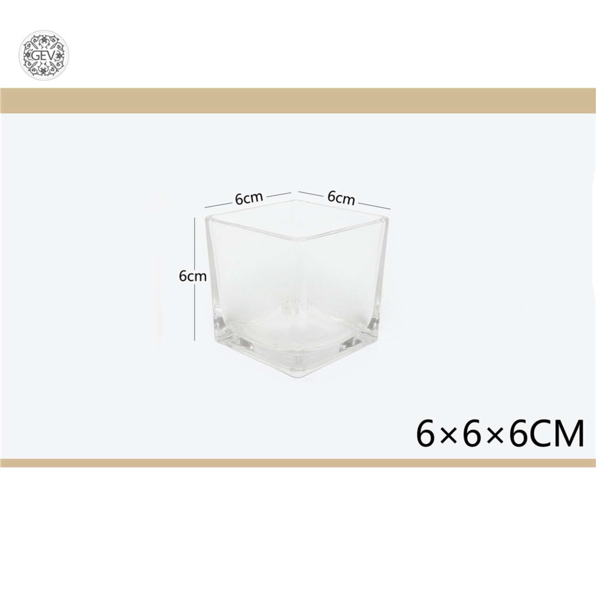 VASO CUBO IN VETRO 6X6CMGev