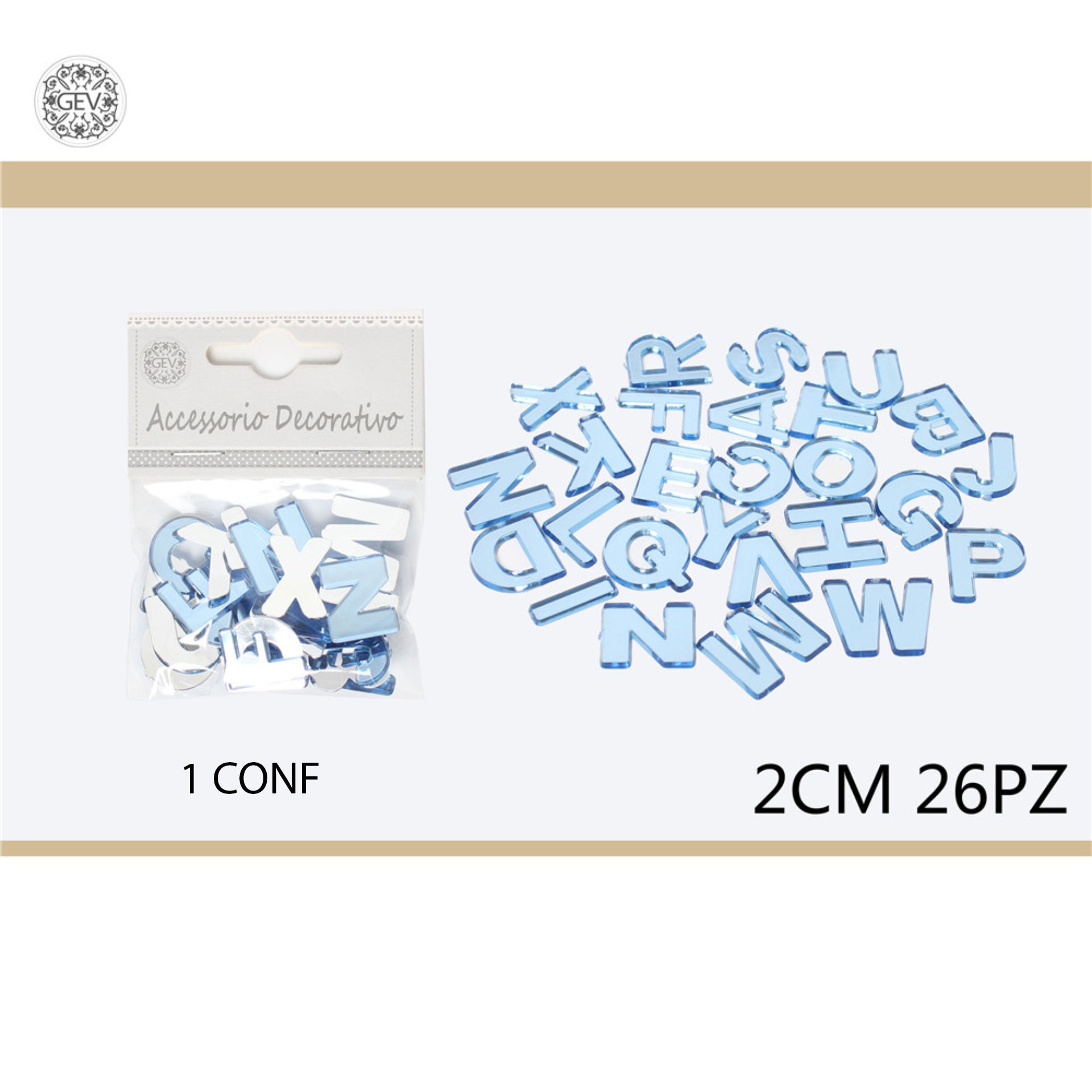 DEC.IN PLASTICA 2CM 26PCSGev