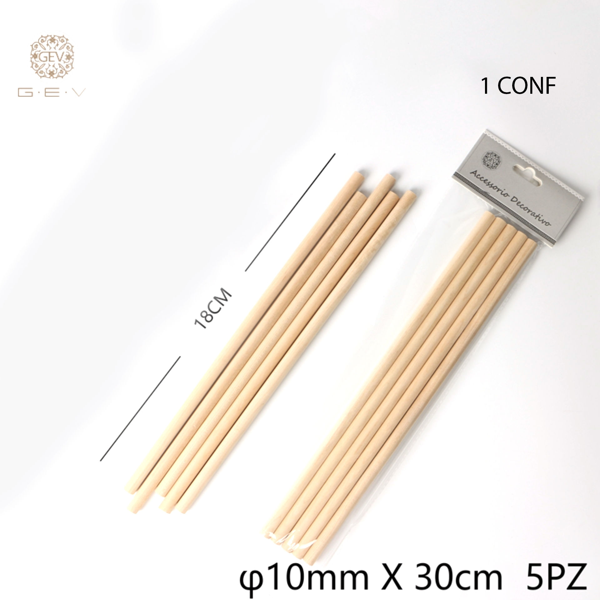 BASTONCINI IN LEGNO 10*300MM 5PCGev
