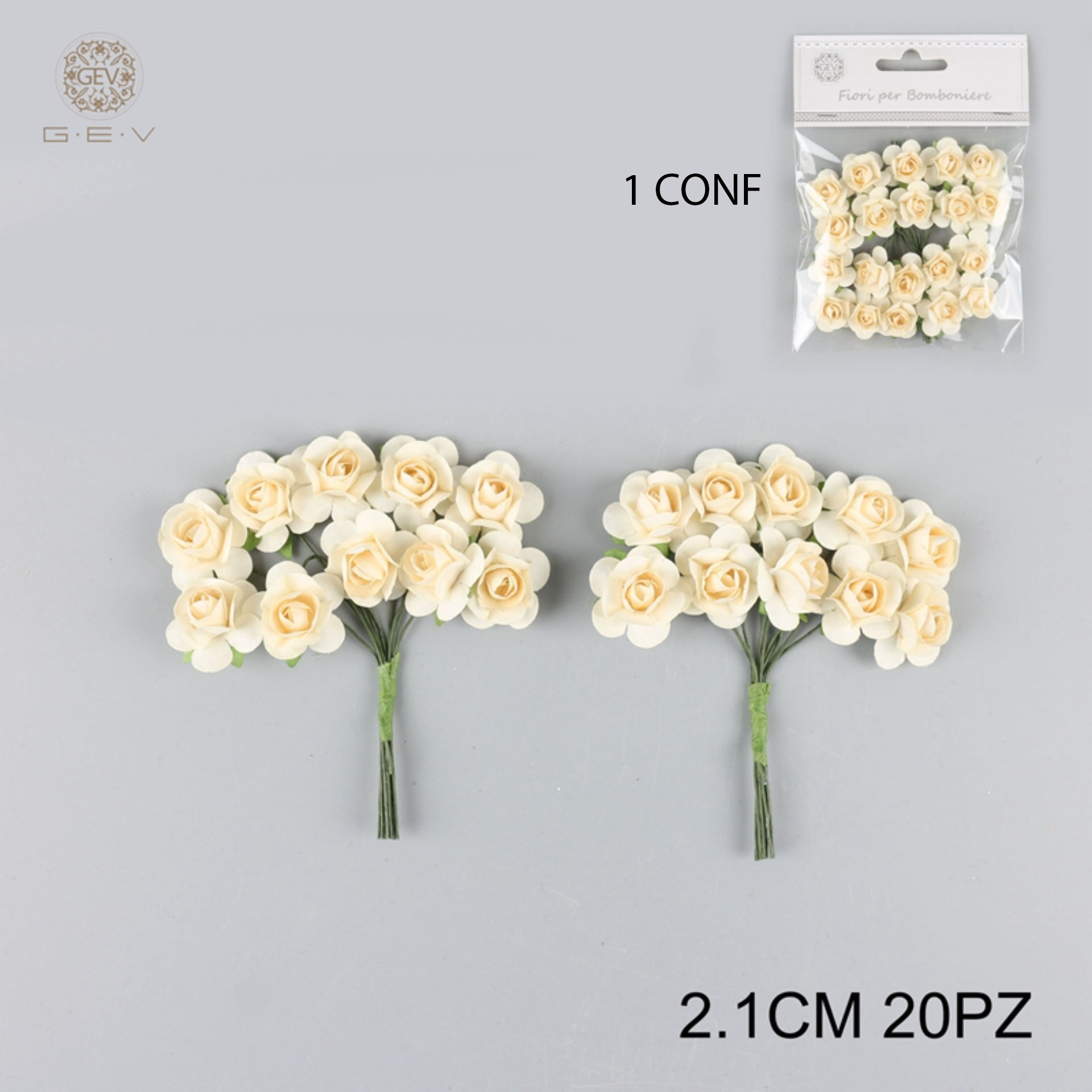 GEV FIORELLINI X BOMBONIERE 2.1CM 20PZ GIALLOGev