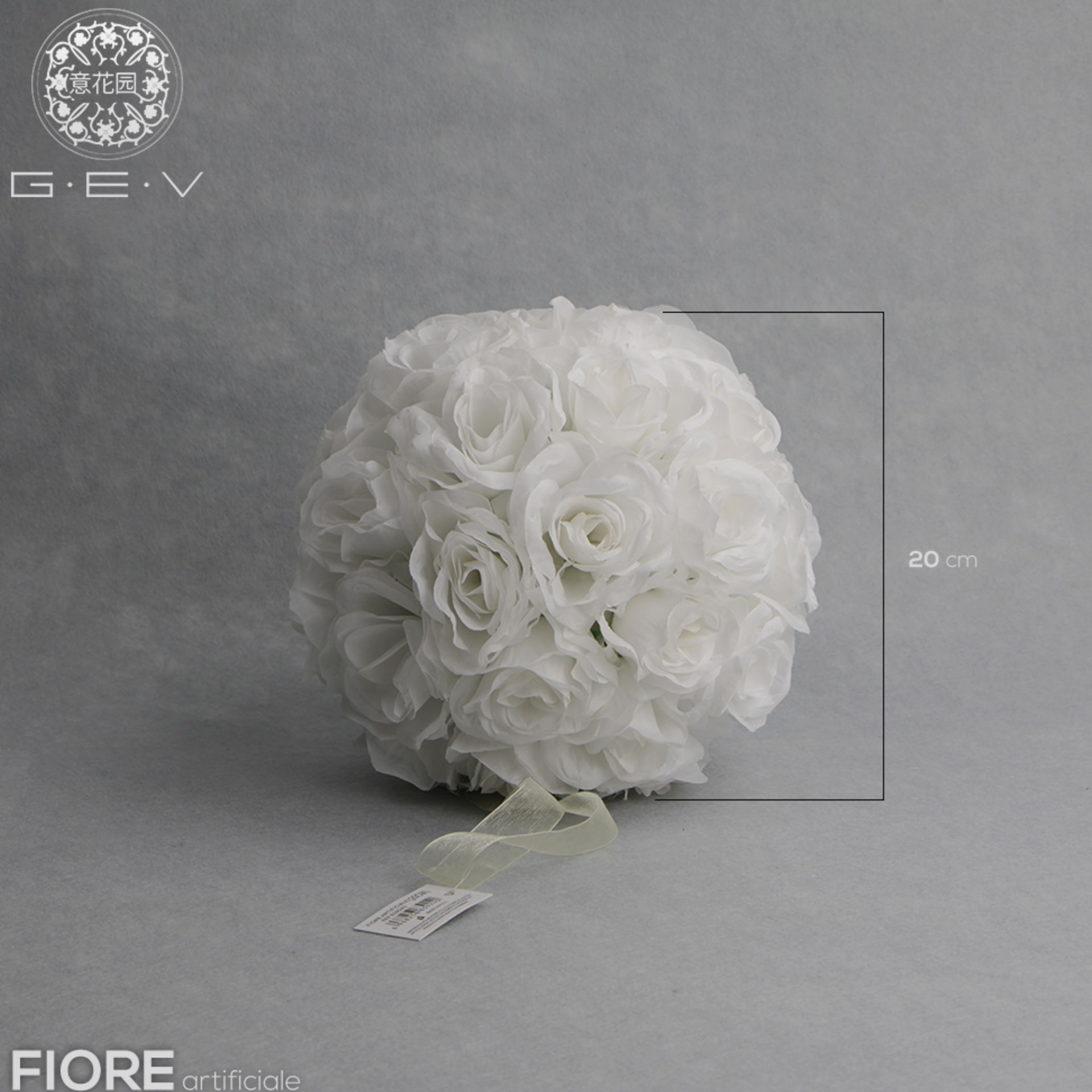 SEMIPALLA ROSE 20CM BIANCOGev