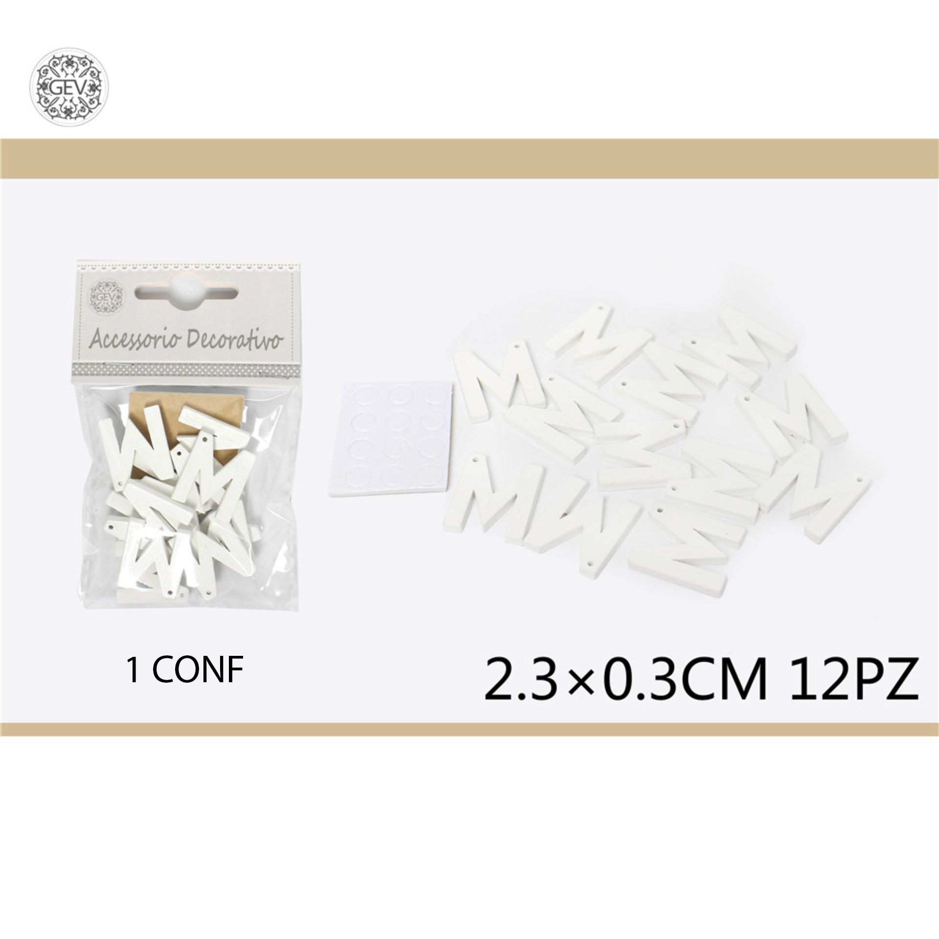 DEC.IN LEGNO 2.3CM0.3 12PCS MGev