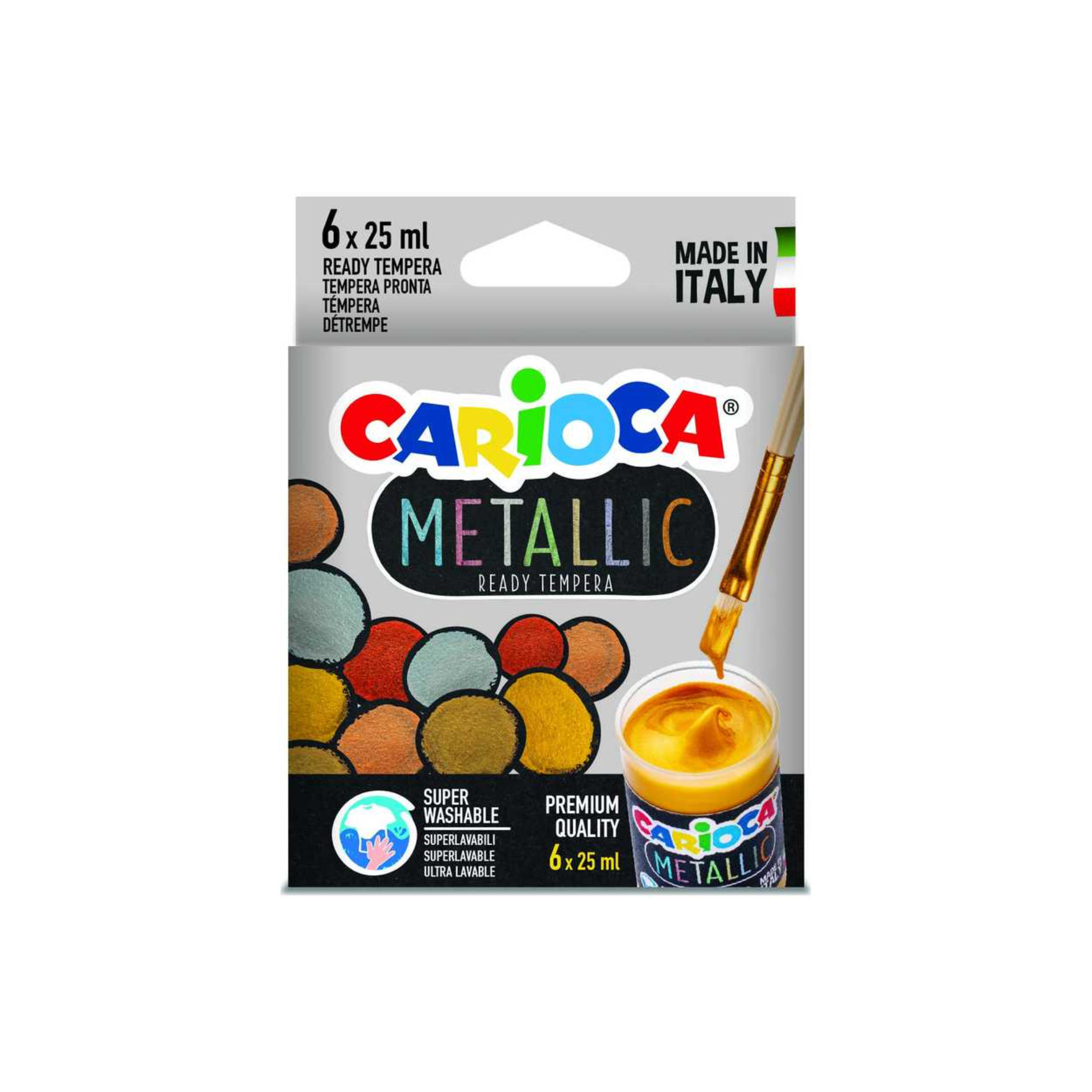 TEMPERA CARIOCA METALLIC SCAT.6 VASI 25 ML.  KO026Carioca