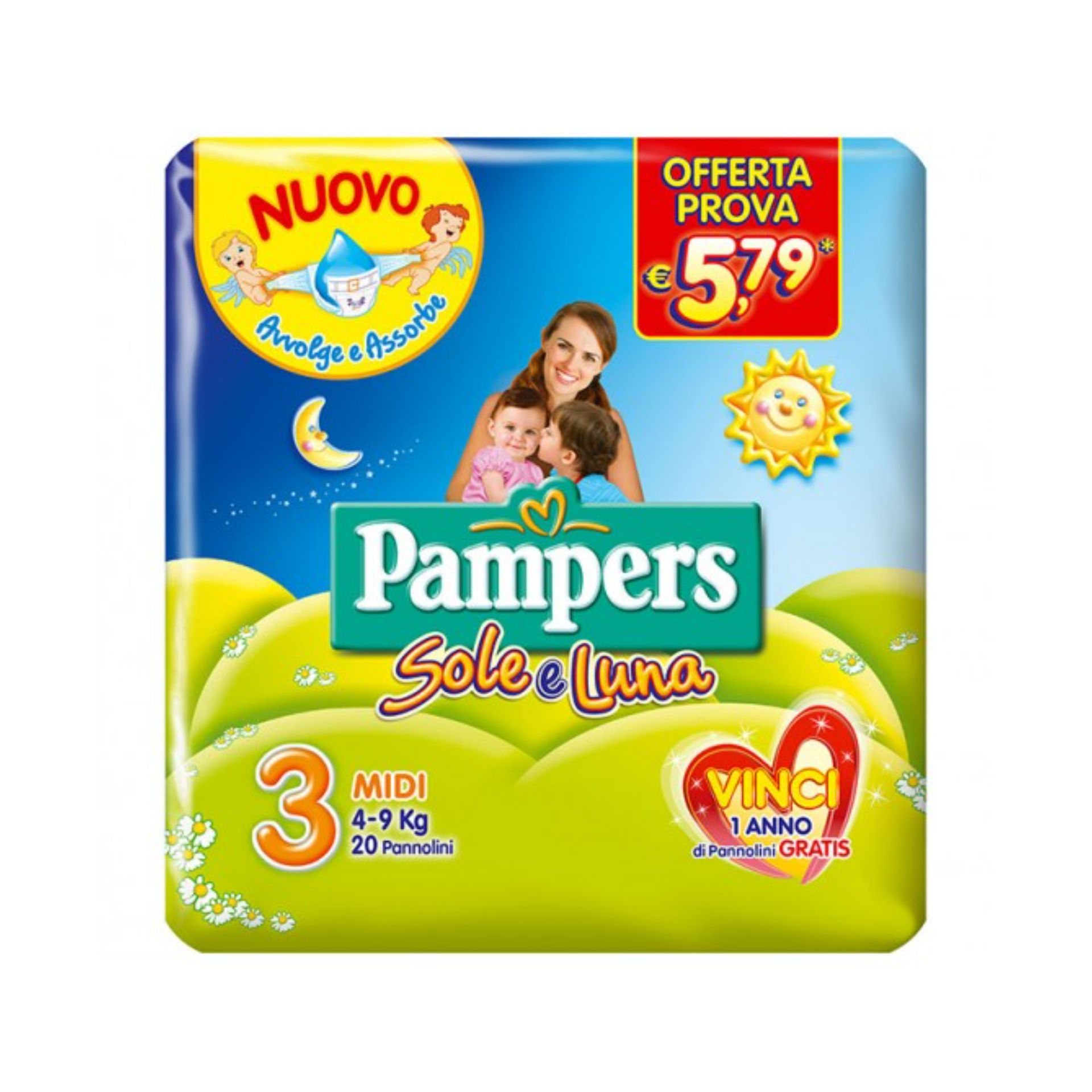 PAMPERS SOLE LUNA X20 MIDI