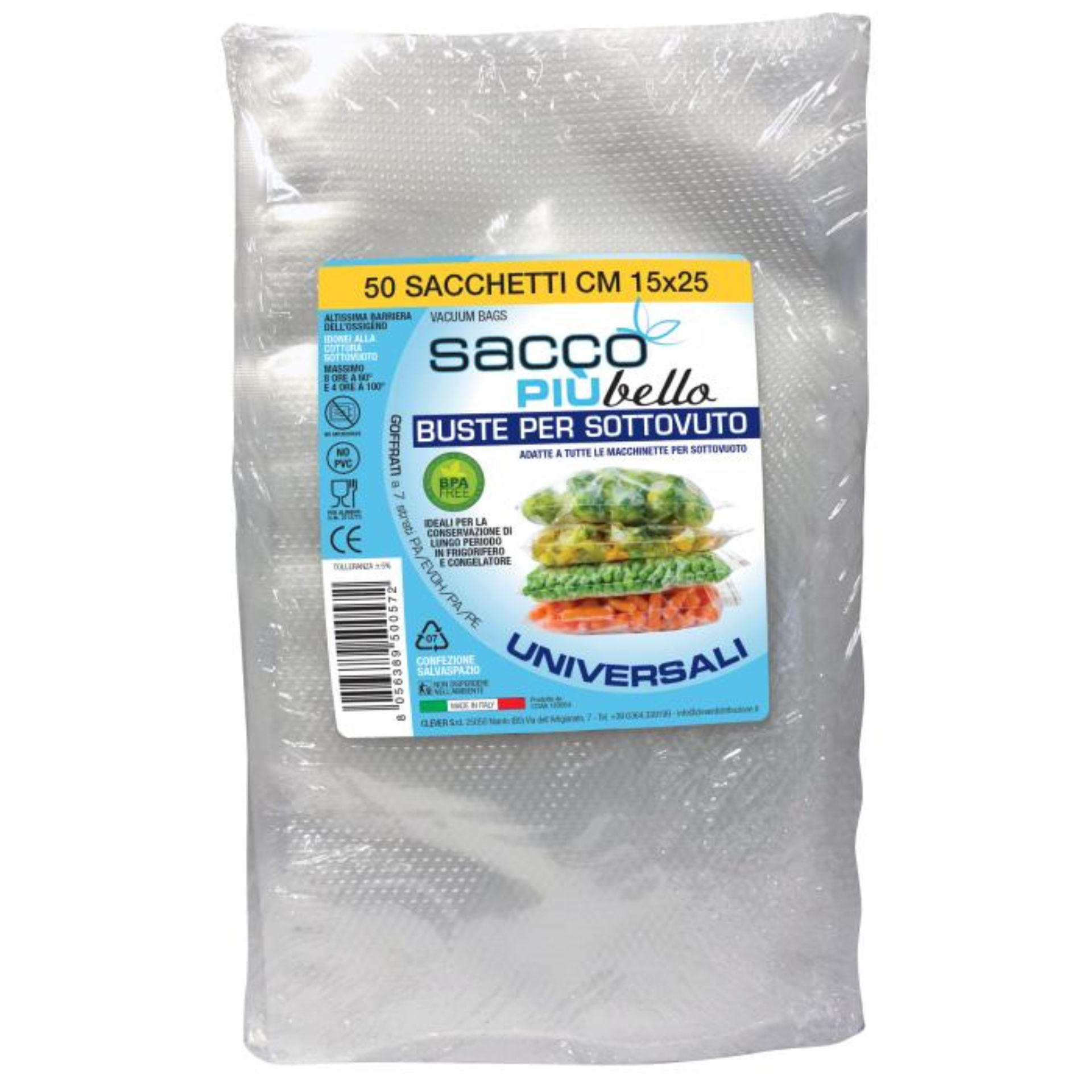 SACCO +BELLO BUSTE SOTTOVUOTO 50PZ 15X25 GOFFRATI