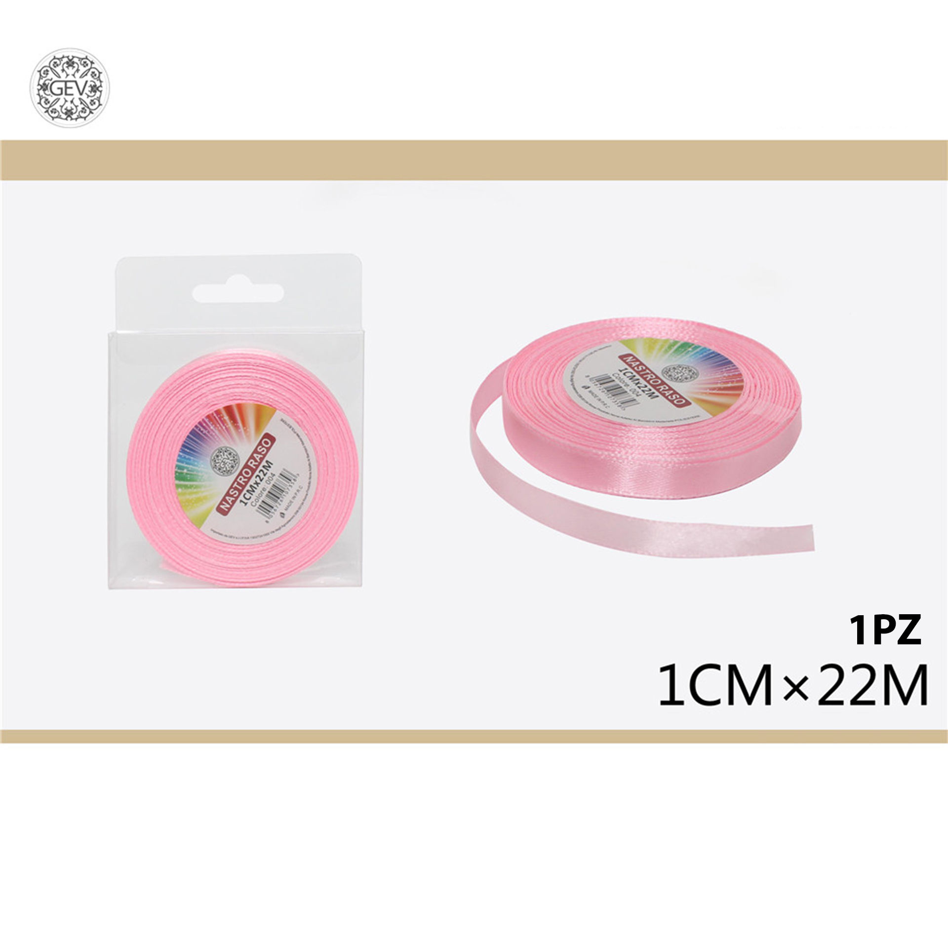 NASTRO RASO 1.0CMX25 ROSA