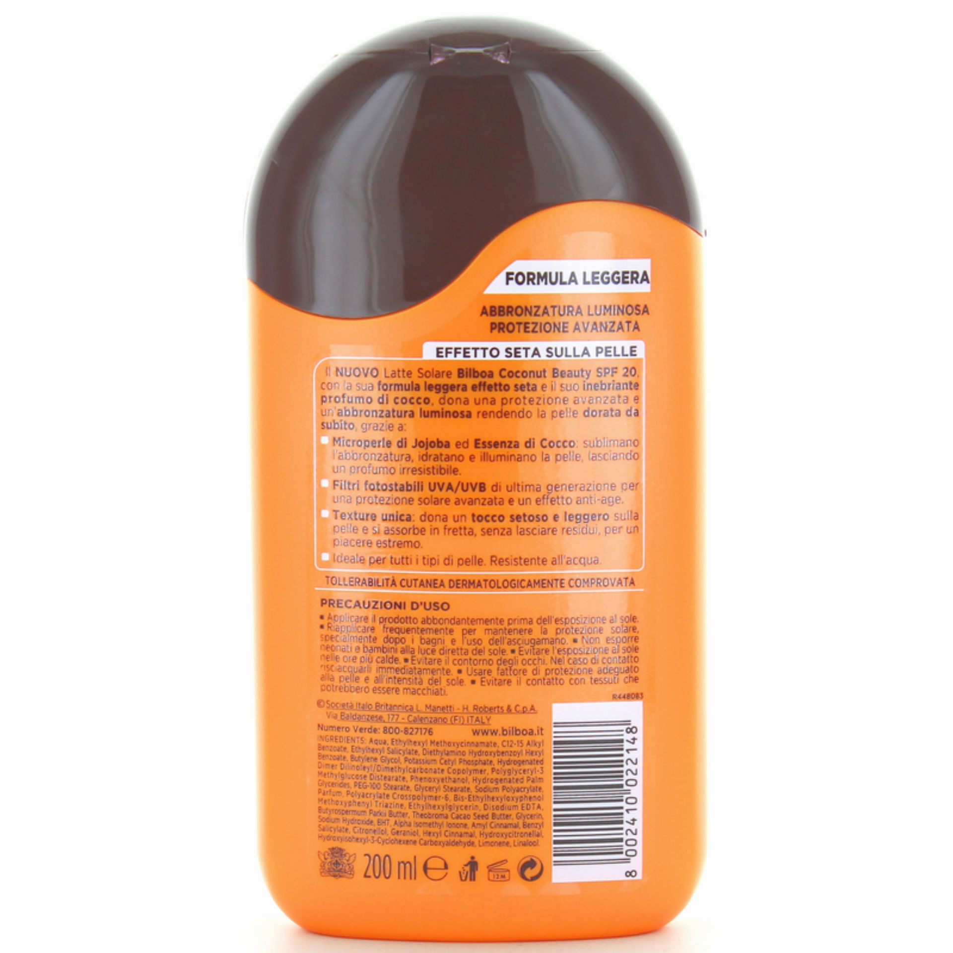 BILBOA LATTE SOLARE COCONUT SPF 20 200 ML