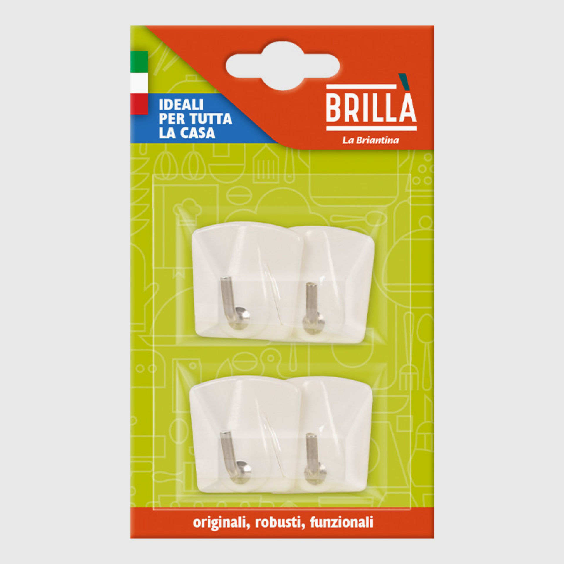 GANCI ADESIVI 1 POSTO 4PZ. BLISTERCrescere Edizioni