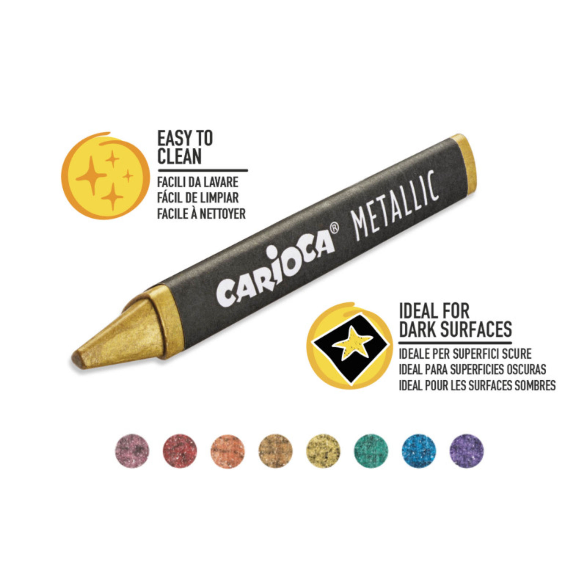 CARIOCA METALLIC CRAYONS SCAT. 8 PZ. PASTELLI CERCarioca