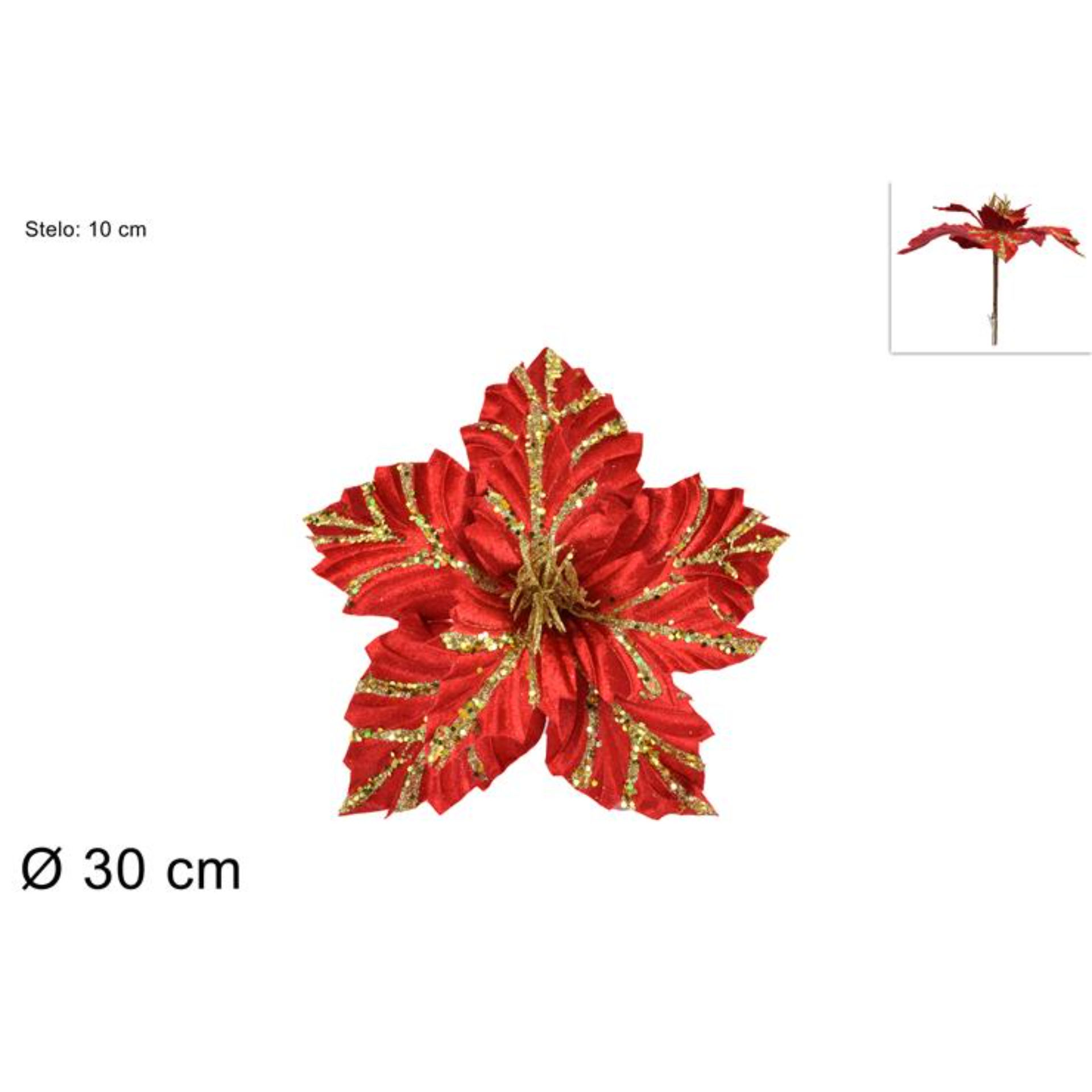 FIORE VELLUTO C/PINZETTA ROSSO B80M025-1/REDDue Esse