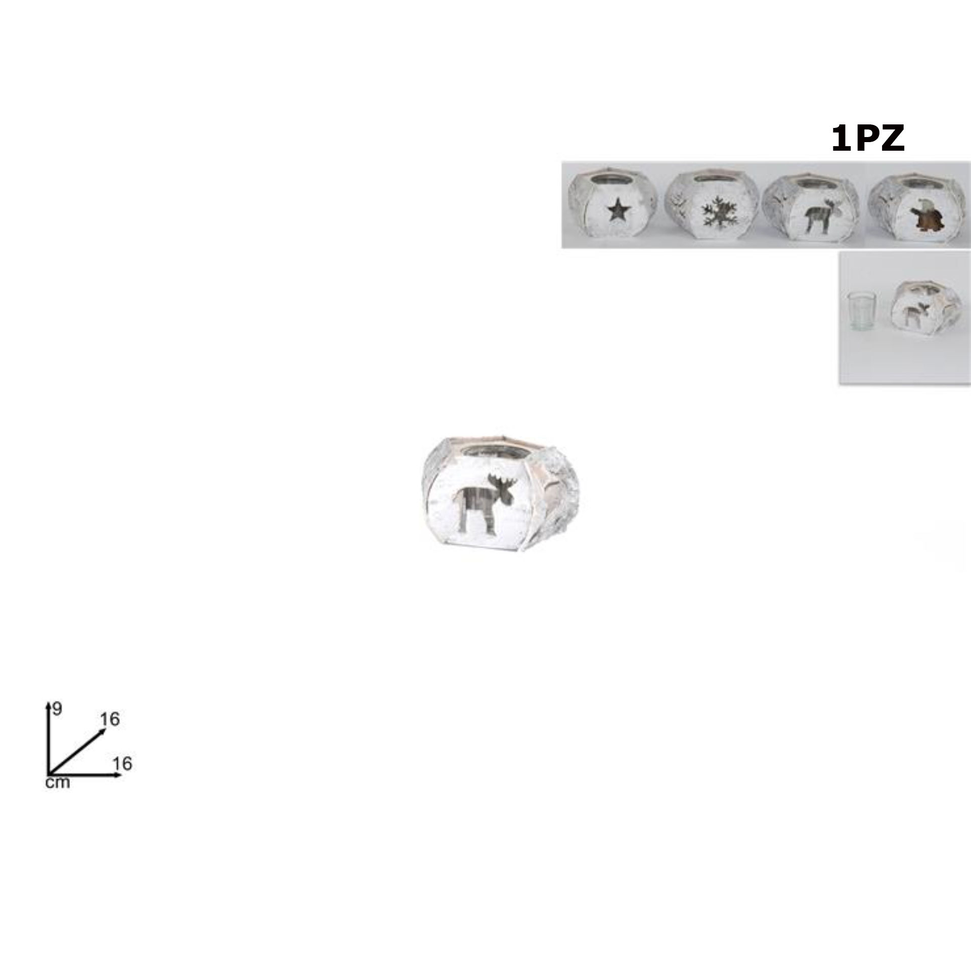 PORTACANDELA IN CORTECCIA SUGHERO BIANCO 4ASS.DXQ1