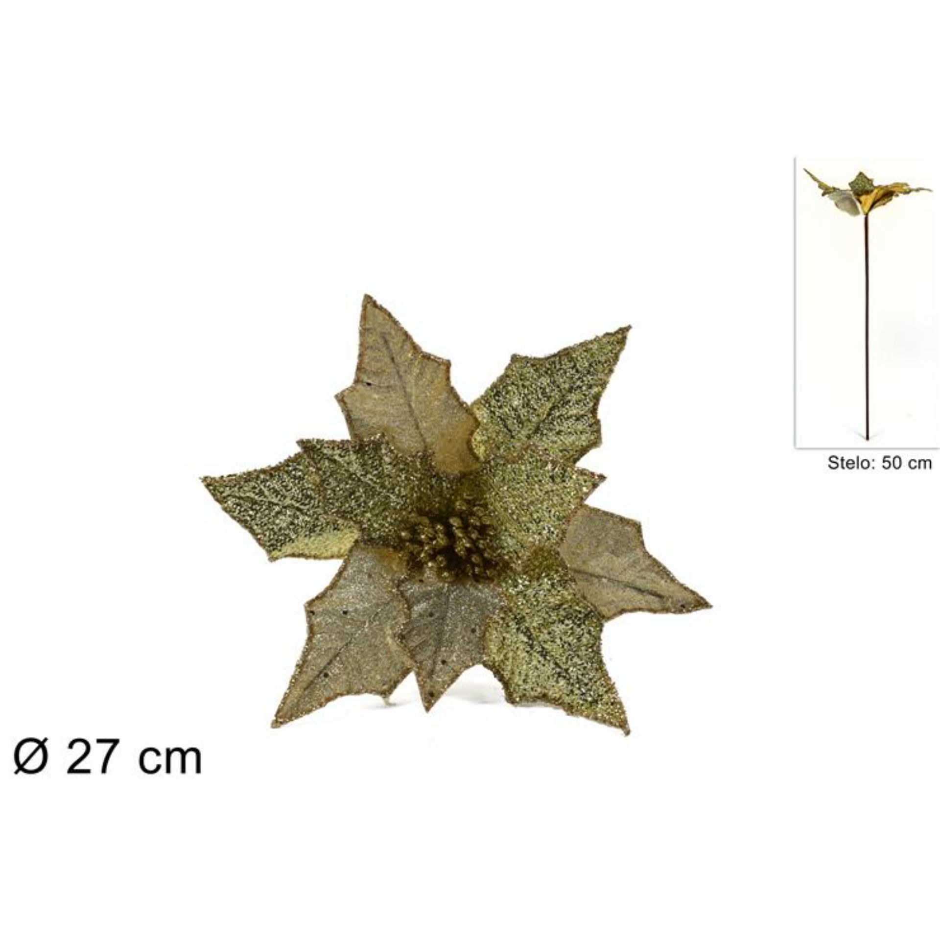 STELO FIORE NATALIZIO 50 CM CHAMPAGNE   TGL191008-Due Esse