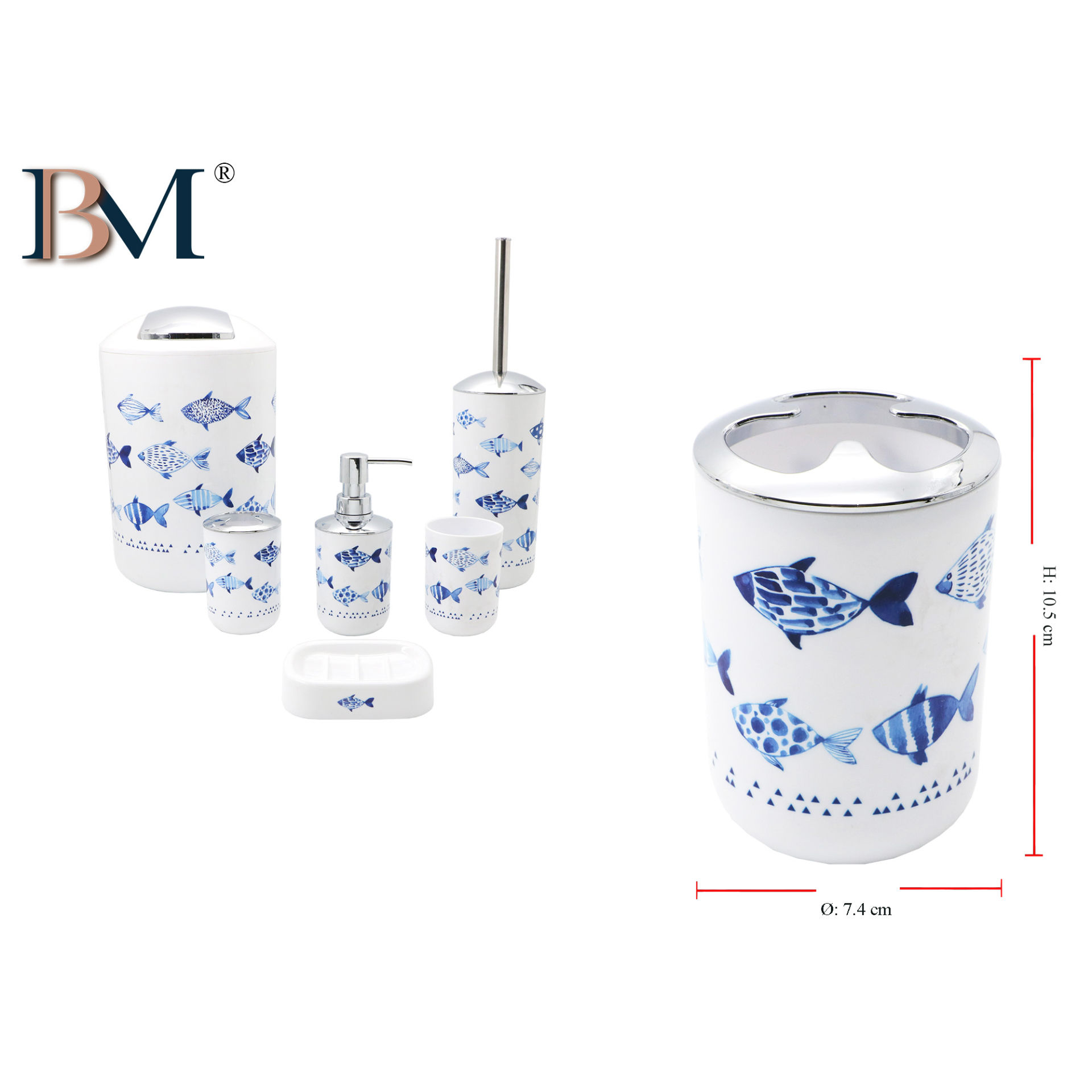 PORTASPAZZOLINO DECORATO  MISURA 7.4X7.4X11.5 CMBM