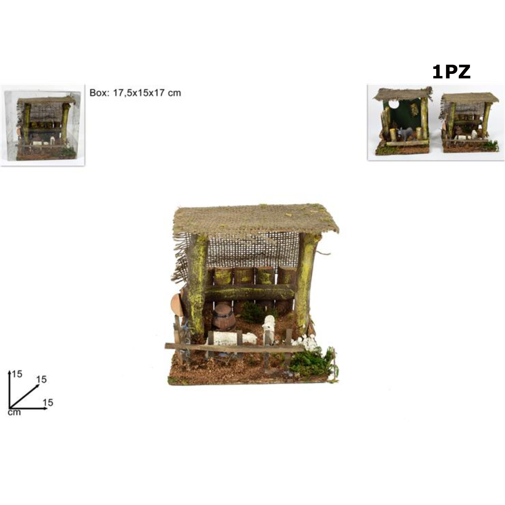 SCENARIO PRESEPE STALLA C/ANIMALI 2ASS AUS20016/AU