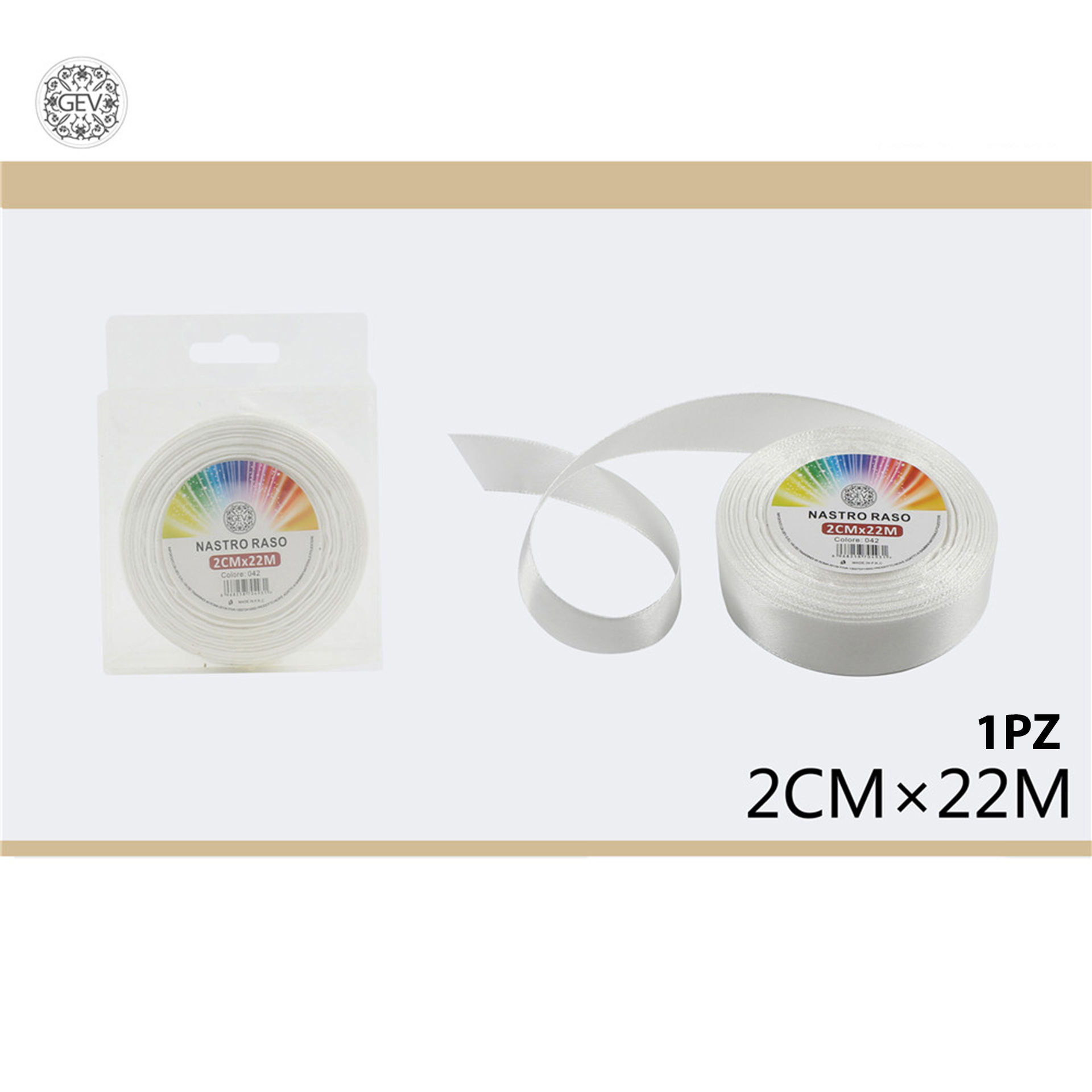 NASTRO RASO BIANCO 2CM/22M 042