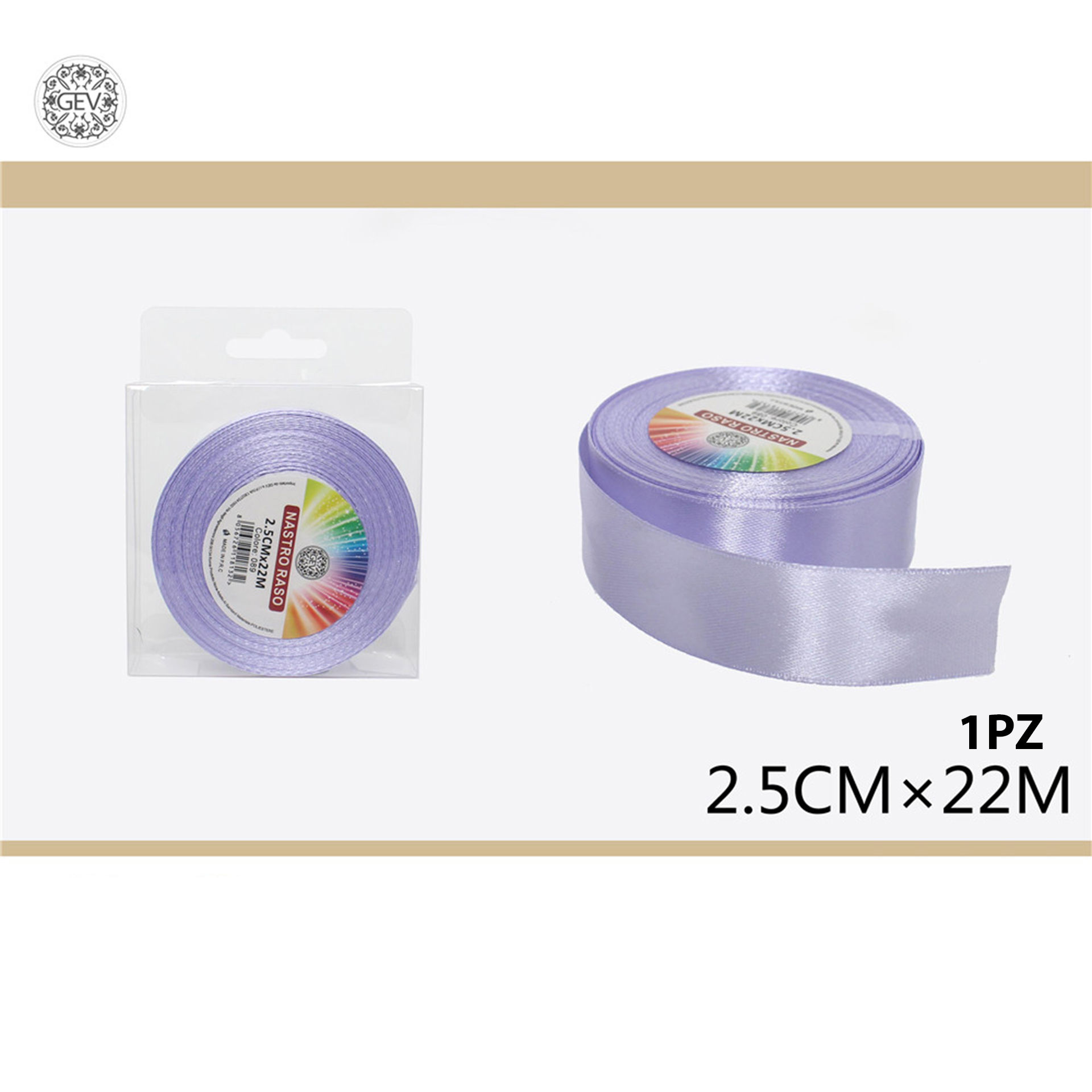 NASTRO RASO VIOLETTO 2.5CM/22M