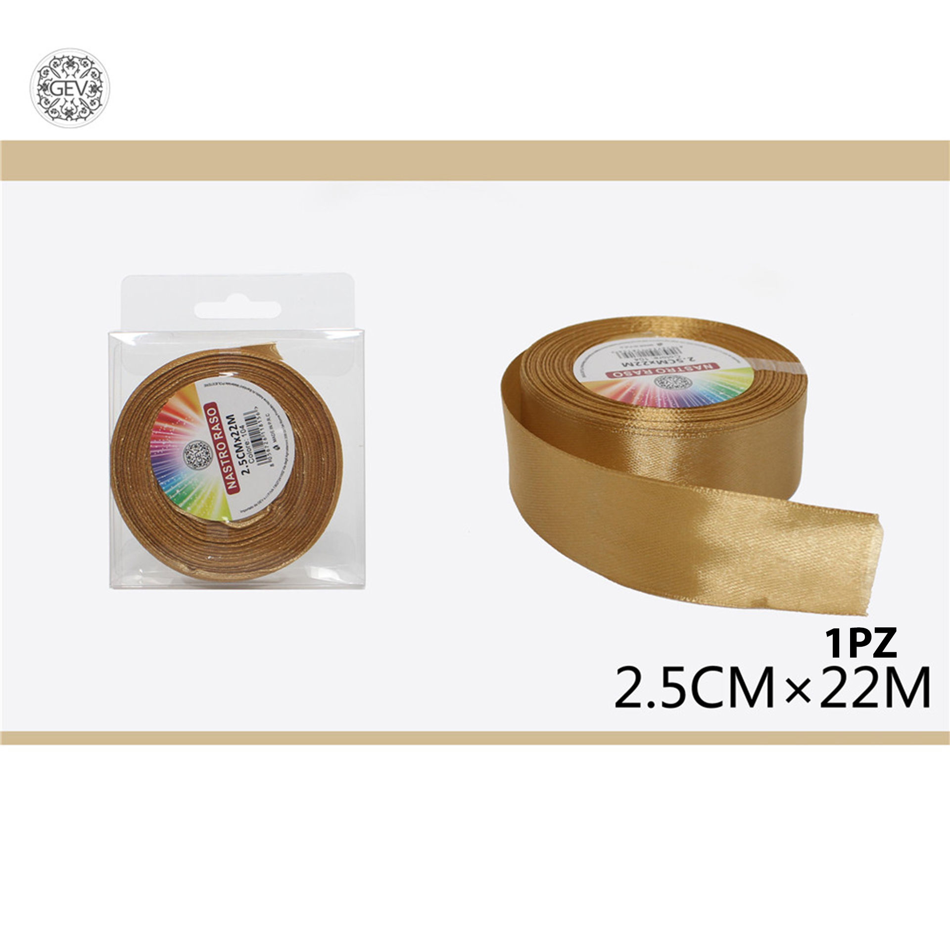 NASTRO RASO ECRU  2.5CM/22M