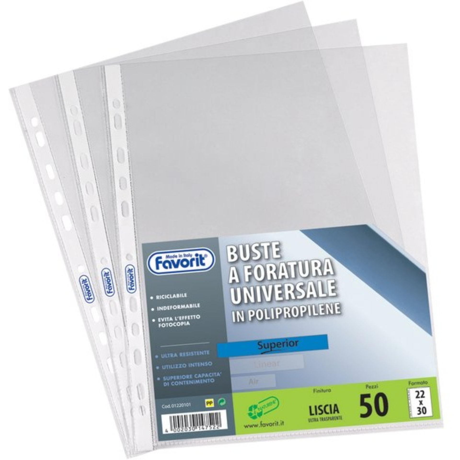 BUSTA PPL 15X21 FORI LUCIDA 130MY 100460019  CF.25