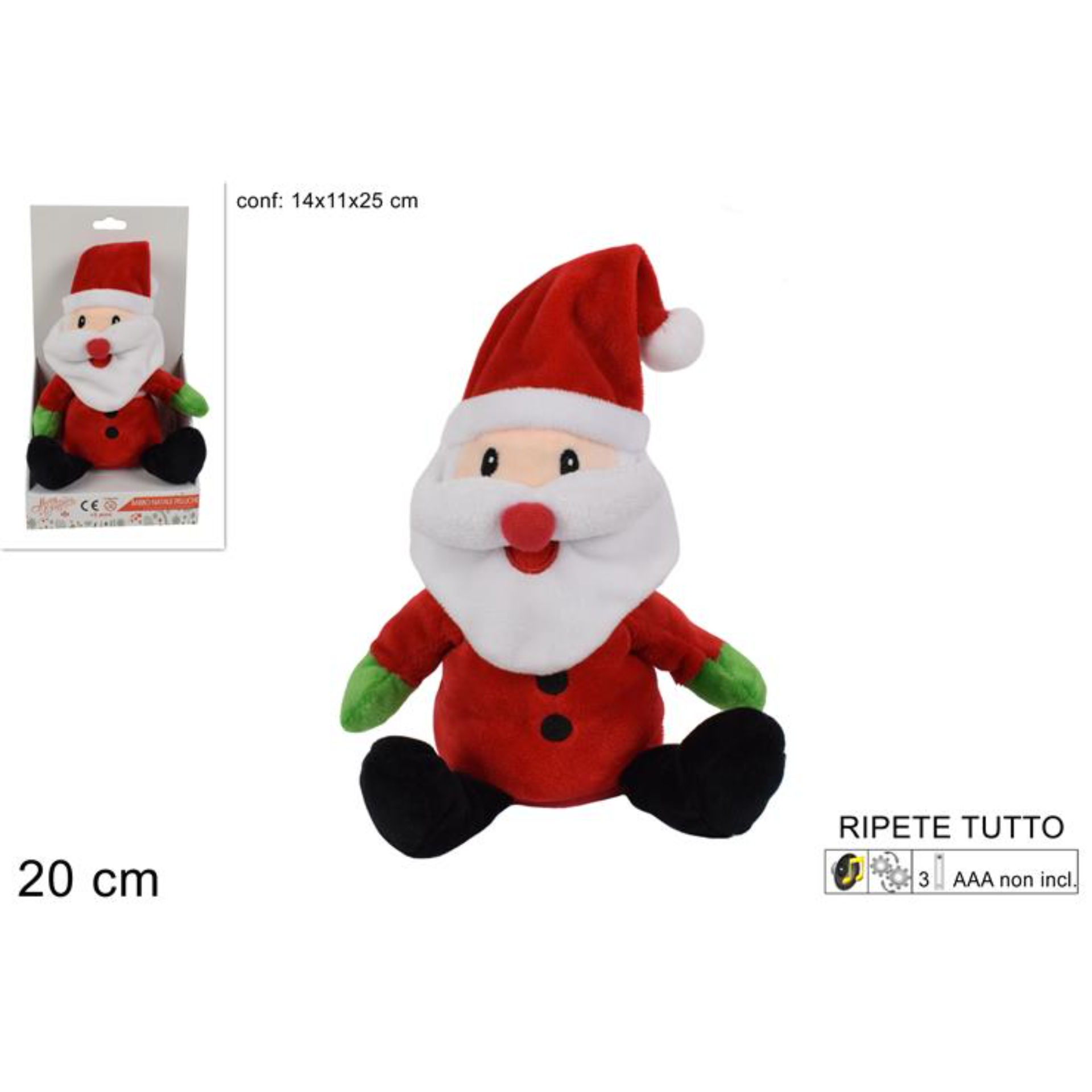 BABBO NATALE PELUCHE RIPETETUTTO