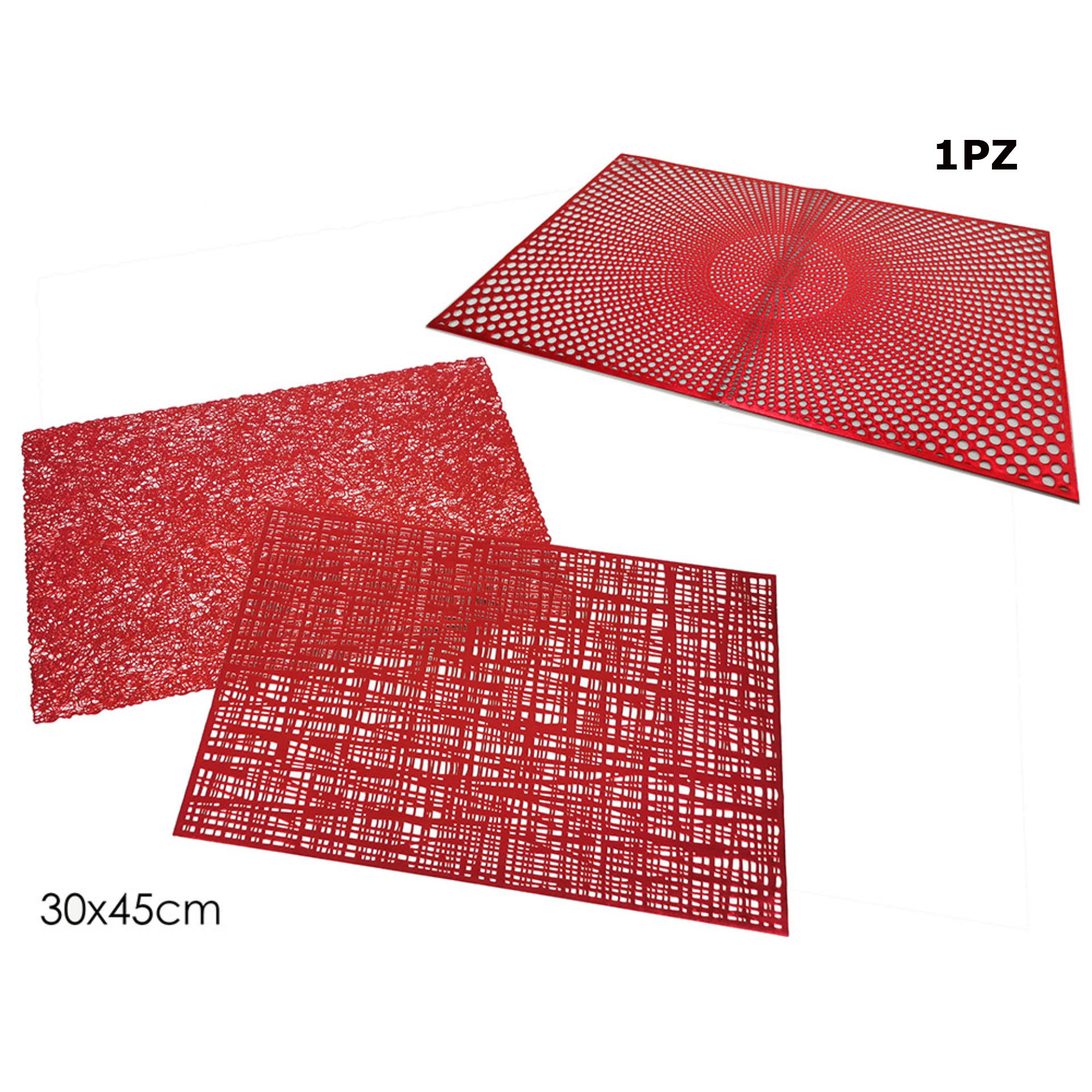 TOVAGLIETTA NAT.30X45CM ROSSO 3ASS