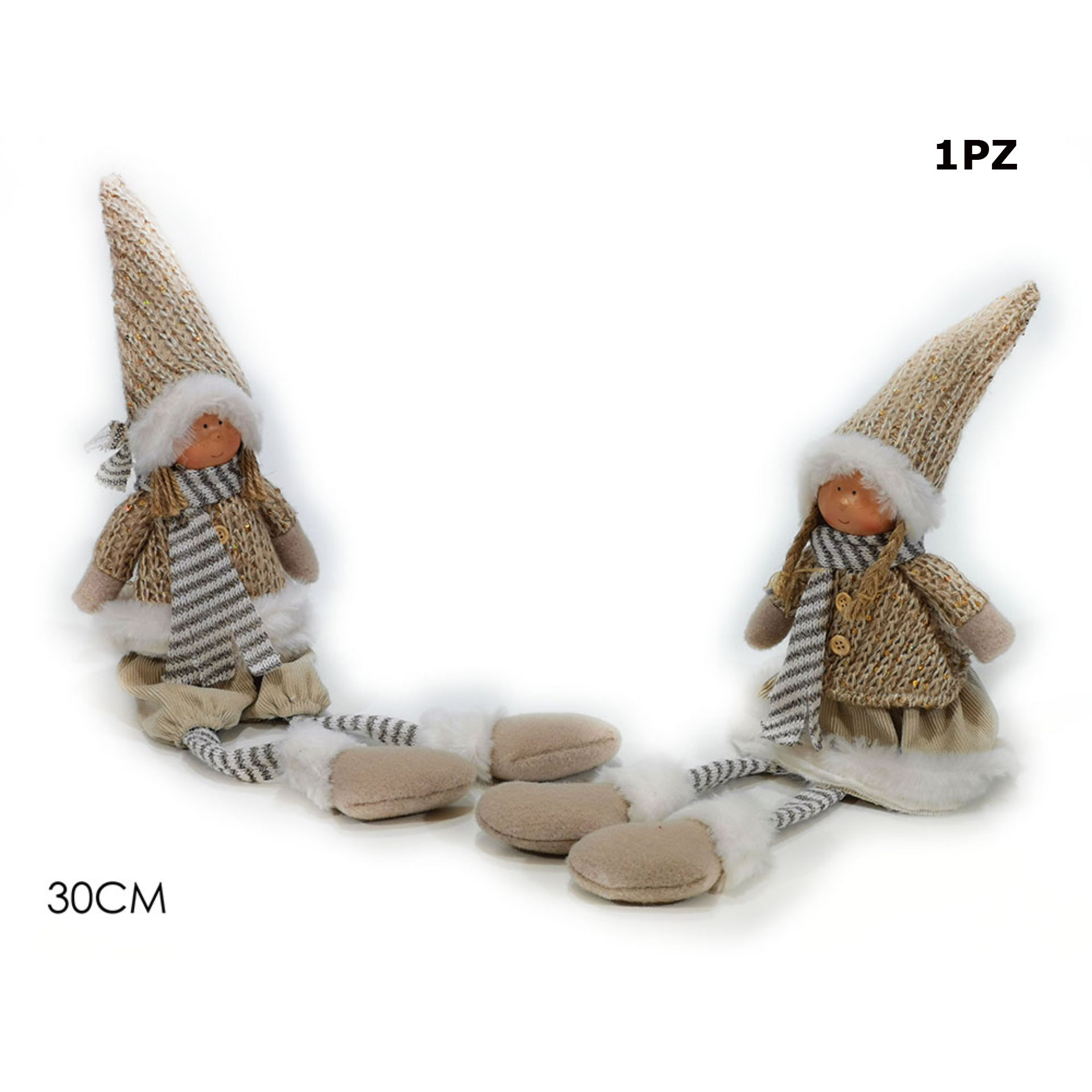 PERS. NAT. 30CM C/CAPPELLO BEIGE 2ASS.