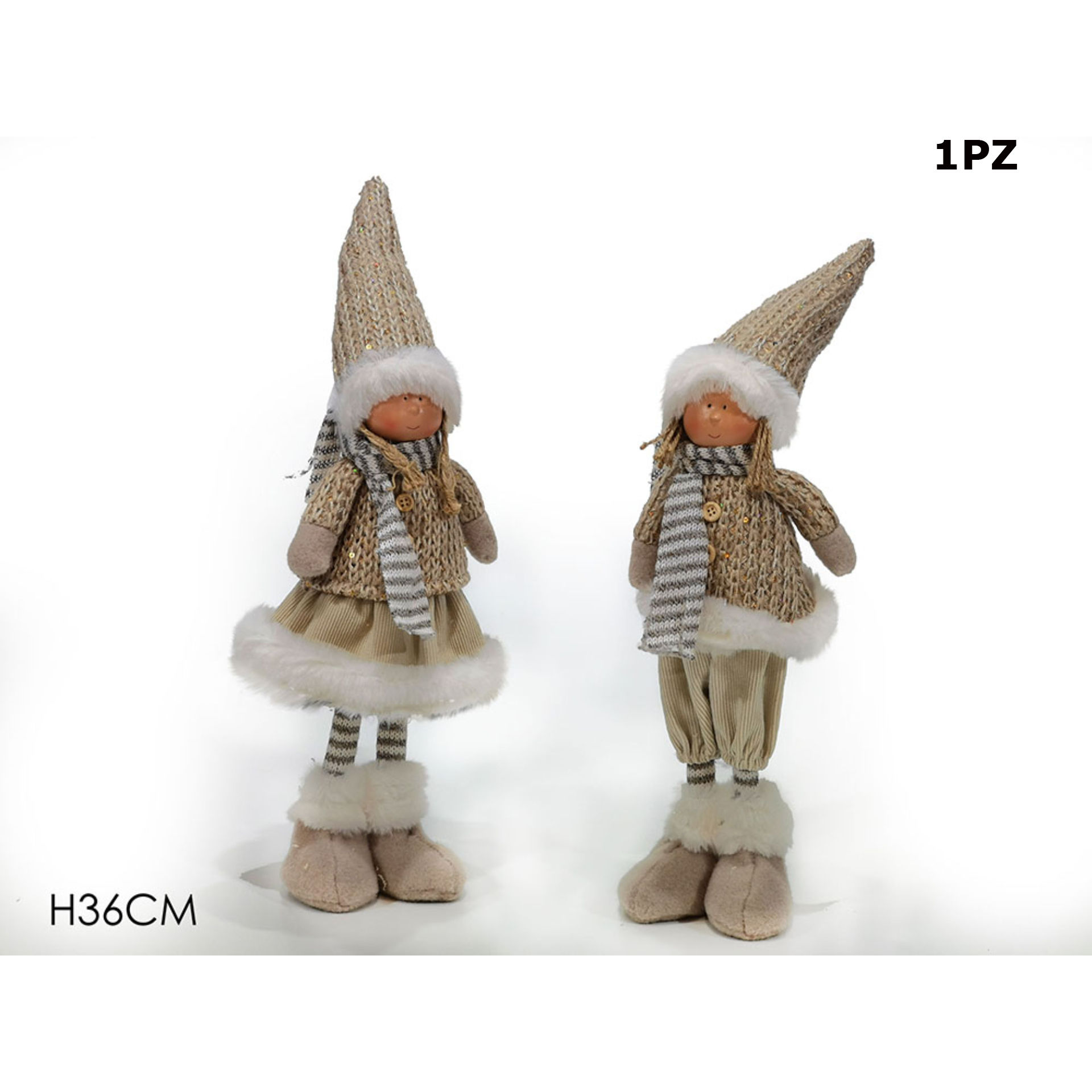 PERS. NAT. 36CM C/CAPPELLO BEIGE 2ASS.