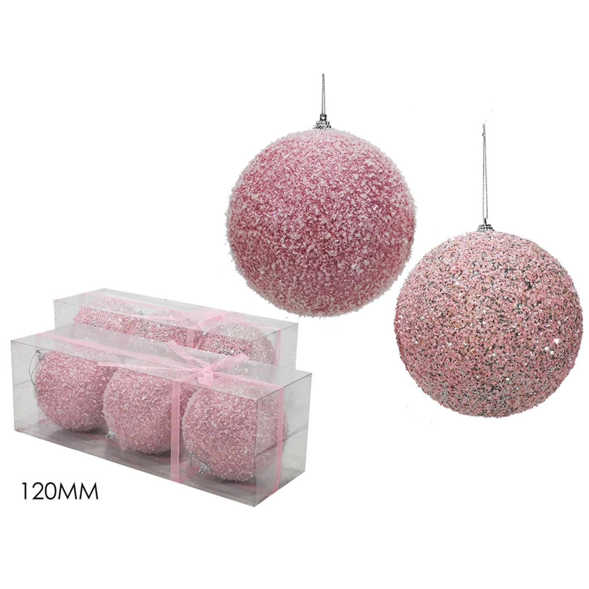 SET 3 PALLE 120MM INN. C/GLIT. ROSA 2ASS